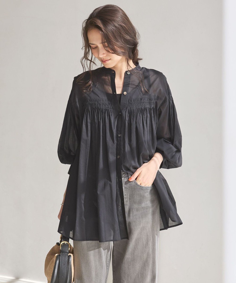 【23区/NIJYUSANKU】の【SLOW/一部店舗限定】コットンボイル ギャザー ブラウス インテリア・キッズ・メンズ・レディースファッション・服の通販 founy(ファニー) ファッション Fashion レディースファッション Fashion for Women トップス・カットソー Cut & Sew Tops シャツ・ブラウス・オフィスカジュアル Elegant Blouses & Button-Ups イエロー Yellow 春 Spring ギャザー Gathered, Ruffled タンブラー Tumbler, Travel Mug デニム Denim, Jeans Material 定番 Standard, Basic Item フェミニン Feminine, Girly リゾート Resort, Vacation Style リラックス Relax, Relaxed Fit S/S・春夏 SS, Spring/Summer, Warm Season 夏 Summer エレガント 上品 Elegant 2026年 2026 ブラック系|ID: prp329100004866382 ipo3291000000036241109