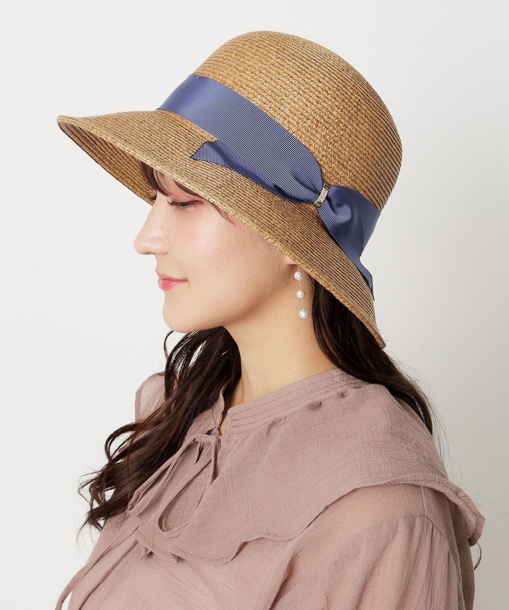 【ムーンバット/MOONBAT】のFURLA(フルラ) ペーパーブレードリボン巻きダウンハット サイズ調整可 インテリア・キッズ・メンズ・レディースファッション・服の通販 founy(ファニー) 　ファッション　Fashion　レディースファッション　Fashion for Women　キャップ&ハット　Hats & Caps　おすすめ　Recommended / Our Picks　アクセサリー　Fashion Accessories　イタリア　Italy　エレガント 上品　Elegant　カラフル　Colorful Design　シューズ　Shoes, Footwear　ダウン　Down, Puffer　チャーム　Charm, Pendant　リゾート　Resort, Vacation Style　リボン　Ribbon, Bow　帽子　Hat, Headwear　旅行　Travel　ネイビーブルー|ID: prp329100004866387 ipo3291000000036241229