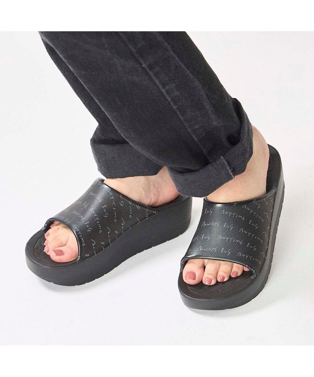 【イング/ing】のing 【3E】リカバリーミュールサンダル インテリア・キッズ・メンズ・レディースファッション・服の通販 founy(ファニー) 　ファッション　Fashion　レディースファッション　Fashion for Women　厚底　Platform Shoes　春　Spring　カーゴパンツ　Cargo Pants, Utility Pants　クッション　Cushion, Throw Pillow　軽量　Lightweight, Ultra Light　サンダル　Sandals, Summer Shoes　シューズ　Shoes, Footwear　スポーツ　Sports, Activewear　デニム　Denim, Jeans Material　トレンド　Trend, Trending Now　バランス　Balance, Style Balance　ベーシック　Basic, Essential　ミュール　Mule, Backless Shoes　ラバー　Rubber, Rubber Sole　S/S・春夏　SS, Spring/Summer, Warm Season　夏　Summer　旅行　Travel　ブラック|ID: prp329100004866392 ipo3291000000036241313