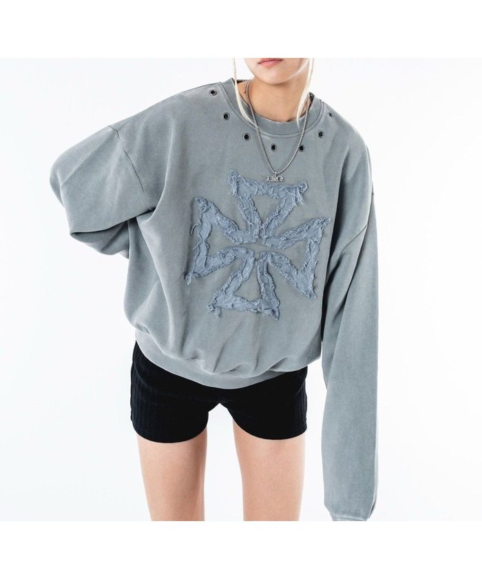 【ウィゴー/WEGO】の【ユニセックス着用ITEM】ブリーチハトメロゴプルオーバー インテリア・キッズ・メンズ・レディースファッション・服の通販 founy(ファニー) https://founy.com/ ファッション Fashion レディースファッション Fashion for Women トップス・カットソー Cut & Sew Tops レディースパーカー・カジュアルフーディー Casual Hoodies & Sweatshirts カジュアルプルオーバー・ニットトップス Pullovers & Knit Tops / Casual Pullovers スウェット・クルーネックトップス Sweatshirts & Crewnecks / Relaxed Fit Sweat Tops 春 Spring 秋 Autumn カーゴパンツ Cargo Pants, Utility Pants コンパクト Compact, Small Size ショルダー Shoulder, Shoulder Strap ジャケット Jacket, Outerwear スウェット / スエット Sweatshirt, Sweatwear スマホ Smartphone, Mobile Device デニム Denim, Jeans Material トレンド Trend, Trending Now トレーナー Sweatshirt, Trainer 長袖 Long Sleeve, Full Sleeve バランス Balance, Style Balance フロント Front, Front Design ブリーチ Bleach, Washed Finish メンズ Men's, Menswear モノトーン Monotone, Black and White ワイド Wide, Wide Fit 冬 Winter / This Winter S/S・春夏 SS, Spring/Summer, Warm Season おすすめ Recommended / Our Picks 夏 Summer |ID: prp329100004866401 ipo3291000000036241580