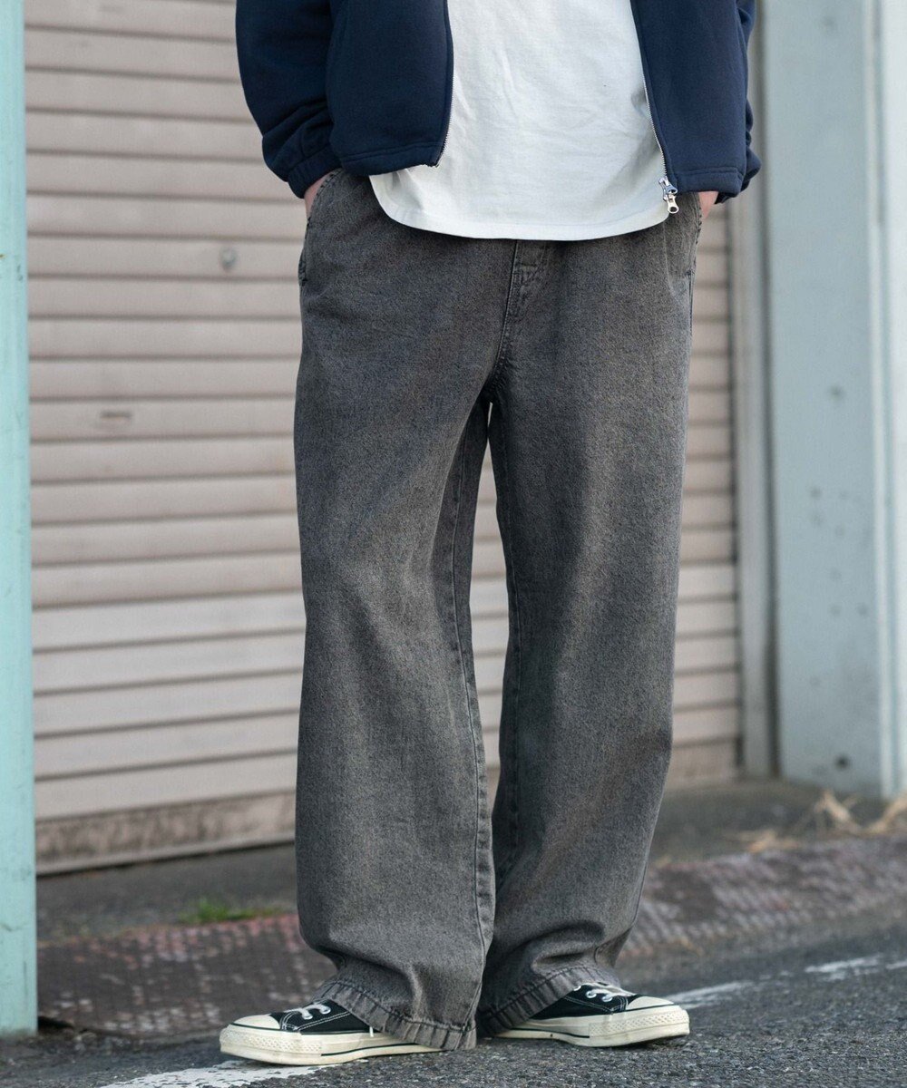 【ウィゴー/WEGO】の【ユニセックス着用ITEM/ウエストゴム】ユルフィットデニムイージーパンツ インテリア・キッズ・メンズ・レディースファッション・服の通販 founy(ファニー) ファッション Fashion レディースファッション Fashion for Women パンツ Pants & Trousers デニムパンツ・ジーンズ・美脚デニム Denim Jeans & Pants 春 Spring シンプル Simple, Minimal デニム Denim, Jeans Material リラックス Relax, Relaxed Fit S/S・春夏 SS, Spring/Summer, Warm Season 夏 Summer グレー|ID: prp329100004866407 ipo3291000000036241681