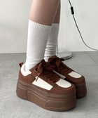 【ウィゴー/WEGO】の厚底ワイドシューレーススニーカー 人気、トレンドファッション・服の通販 founy(ファニー) ファッション Fashion レディースファッション Fashion for Women スニーカー Sneakers, Trainers スマホ Smartphone, Mobile Device トレンド Trend, Trending Now 厚底 Platform Shoes thumbnail ブラウン|ID: prp329100004866408 ipo3291000000036241698