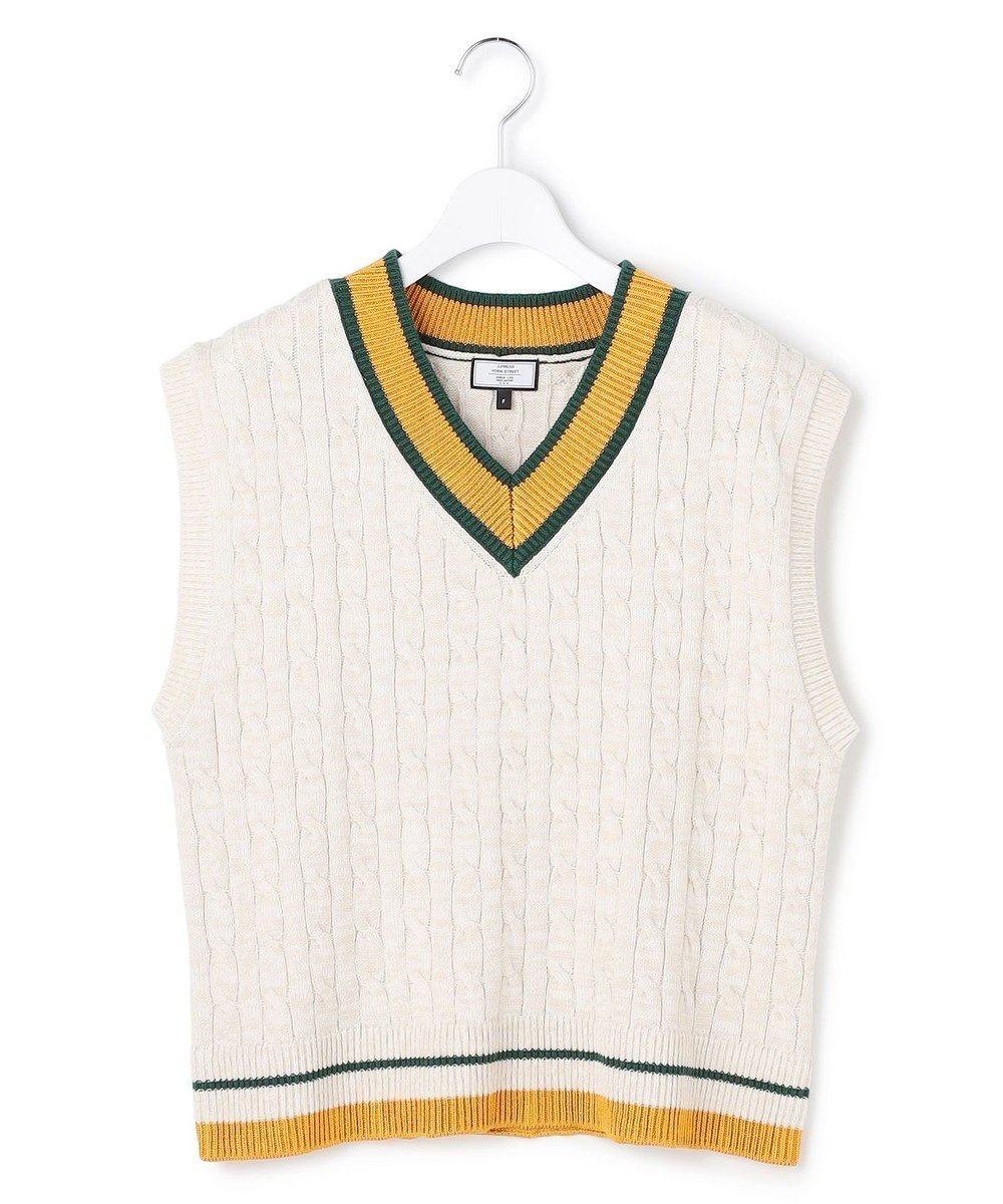 【ジェイプレスヨークストリート/J.PRESS YORK STREET】の【WOMEN】ケーブルチルデン ニットベスト 人気、トレンドファッション・服の通販 founy(ファニー) 　ファッション　Fashion　レディースファッション　Fashion for Women　アウター　Coat / Outerwear Collection　トップス・カットソー　Cut & Sew Tops　ニット　Knit Tops & Sweaters　ベスト&ジレ / 重ね着スタイル　Vests & Gilets　アクセサリー　Fashion Accessories　アクリル　Acrylic Material　春　Spring　カーゴパンツ　Cargo Pants, Utility Pants　キャップ　Cap, Baseball Cap　クラシカル　Classical, Vintage-Inspired　スラックス　Slacks, Dress Pants　チュニック　Tunic, Long Top　デニム　Denim, Jeans Material　バランス　Balance, Style Balance　パール　Pearl, Pearl Accent　ベスト　Vest, Waistcoat　メガネ　Glasses, Eyewear　メタル　Metal, Metal Parts　ロング　Long, Long-Length　S/S・春夏　SS, Spring/Summer, Warm Season　おすすめ　Recommended / Our Picks　夏　Summer　エレガント 上品　Elegant　 other-1|ID: prp329100004866413 ipo3291000000036241755