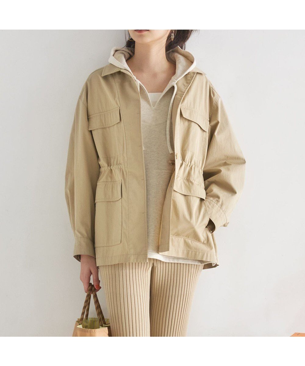 【23区/NIJYUSANKU】の【SLOW/一部店舗限定】ハイカウントギャバ ミリタリージャケット インテリア・キッズ・メンズ・レディースファッション・服の通販 founy(ファニー) ファッション Fashion レディースファッション Fashion for Women アウター Coat / Outerwear Collection コート・ロングコート・ピーコート Long Coats, Peacoats & More レディースジャケット・軽アウター Jackets モッズコート・ミリタリー風アウター Mods & Field Coats インナー Innerwear 春 Spring カットソー Cut and Sewn Top カーゴパンツ Cargo Pants, Utility Pants ジャケット Jacket, Outerwear ドローコード Drawcord, Drawstring Cord バランス Balance, Style Balance ポケット Pocket, Pocket Detail ミリタリー Military, Army Style モッズコート Mods Coat, Military Parka S/S・春夏 SS, Spring/Summer, Warm Season 夏 Summer 2026年 2026 ベージュ系|ID: prp329100004866416 ipo3291000000036241793
