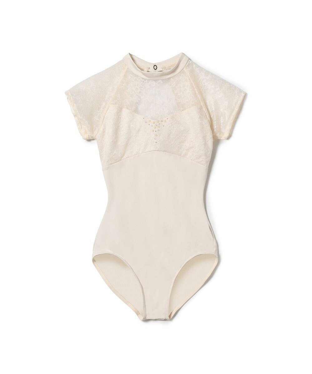 【チャコット/Chacott / KIDS】のハイネックレオタード インテリア・キッズ・メンズ・レディースファッション・服の通販 founy(ファニー) 　ファッション　Fashion　キッズファッション　Fashion for Kids　クラシカル　Classical, Vintage-Inspired　クリスタル　Crystal, Swarovski　ストレッチ　Stretch, Stretchy Fabric　スワロフスキー　Swarovski, Crystal Accent　ハイネック　High Neck, Mock Neck　レース　Lace, Lace Fabric　エレガント 上品　Elegant　ハニーベージュ|ID: prp329100004866441 ipo3291000000036242112