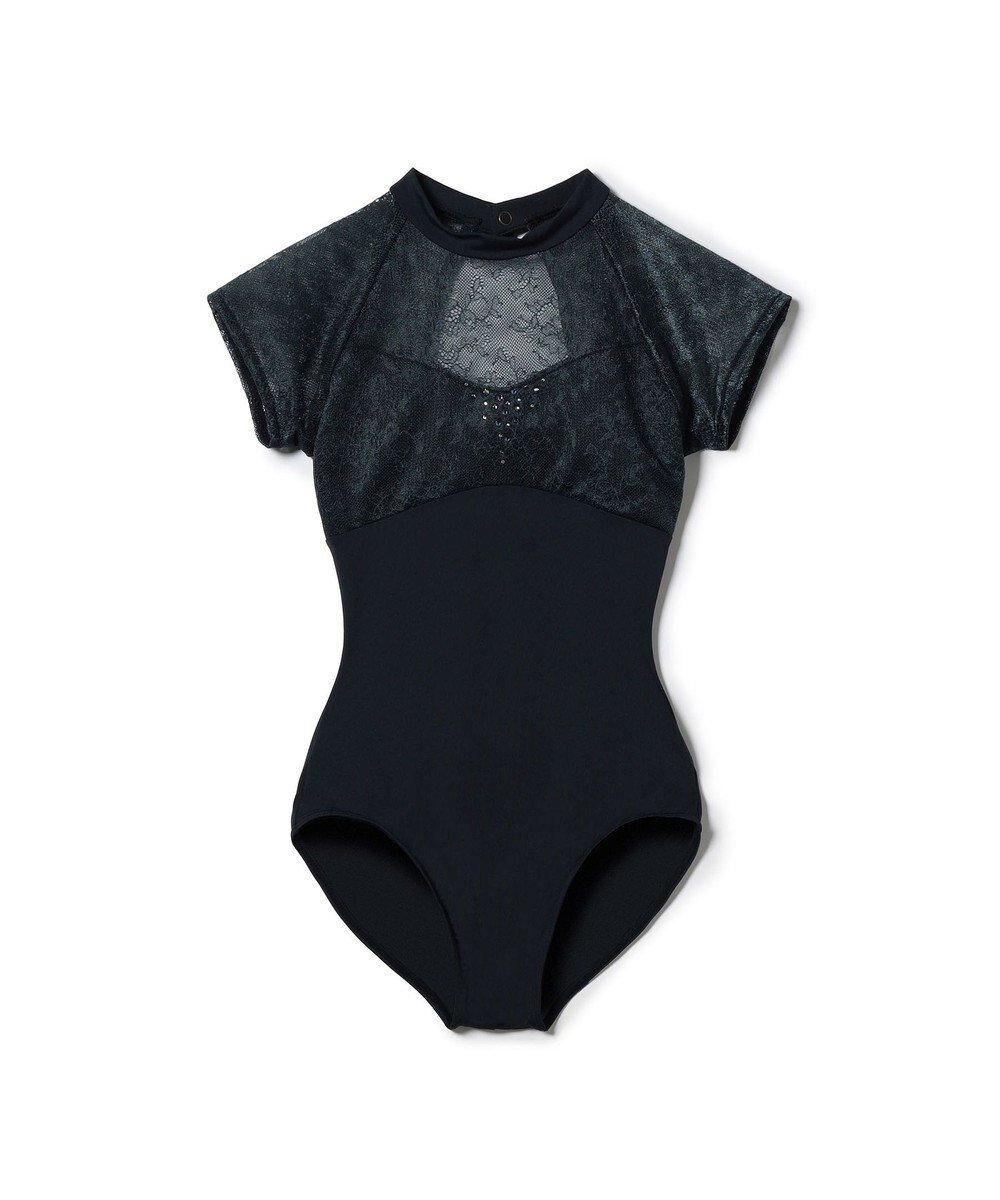 【チャコット/Chacott / KIDS】のハイネックレオタード インテリア・キッズ・メンズ・レディースファッション・服の通販 founy(ファニー) 　ファッション　Fashion　キッズファッション　Fashion for Kids　クラシカル　Classical, Vintage-Inspired　クリスタル　Crystal, Swarovski　ストレッチ　Stretch, Stretchy Fabric　スワロフスキー　Swarovski, Crystal Accent　ハイネック　High Neck, Mock Neck　レース　Lace, Lace Fabric　エレガント 上品　Elegant　ボトルグリーン|ID: prp329100004866441 ipo3291000000036242114