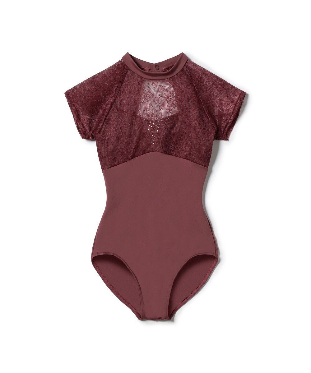 【チャコット/Chacott / KIDS】のハイネックレオタード インテリア・キッズ・メンズ・レディースファッション・服の通販 founy(ファニー) 　ファッション　Fashion　キッズファッション　Fashion for Kids　クラシカル　Classical, Vintage-Inspired　クリスタル　Crystal, Swarovski　ストレッチ　Stretch, Stretchy Fabric　スワロフスキー　Swarovski, Crystal Accent　ハイネック　High Neck, Mock Neck　レース　Lace, Lace Fabric　エレガント 上品　Elegant　アンティックローズ|ID: prp329100004866441 ipo3291000000036242116