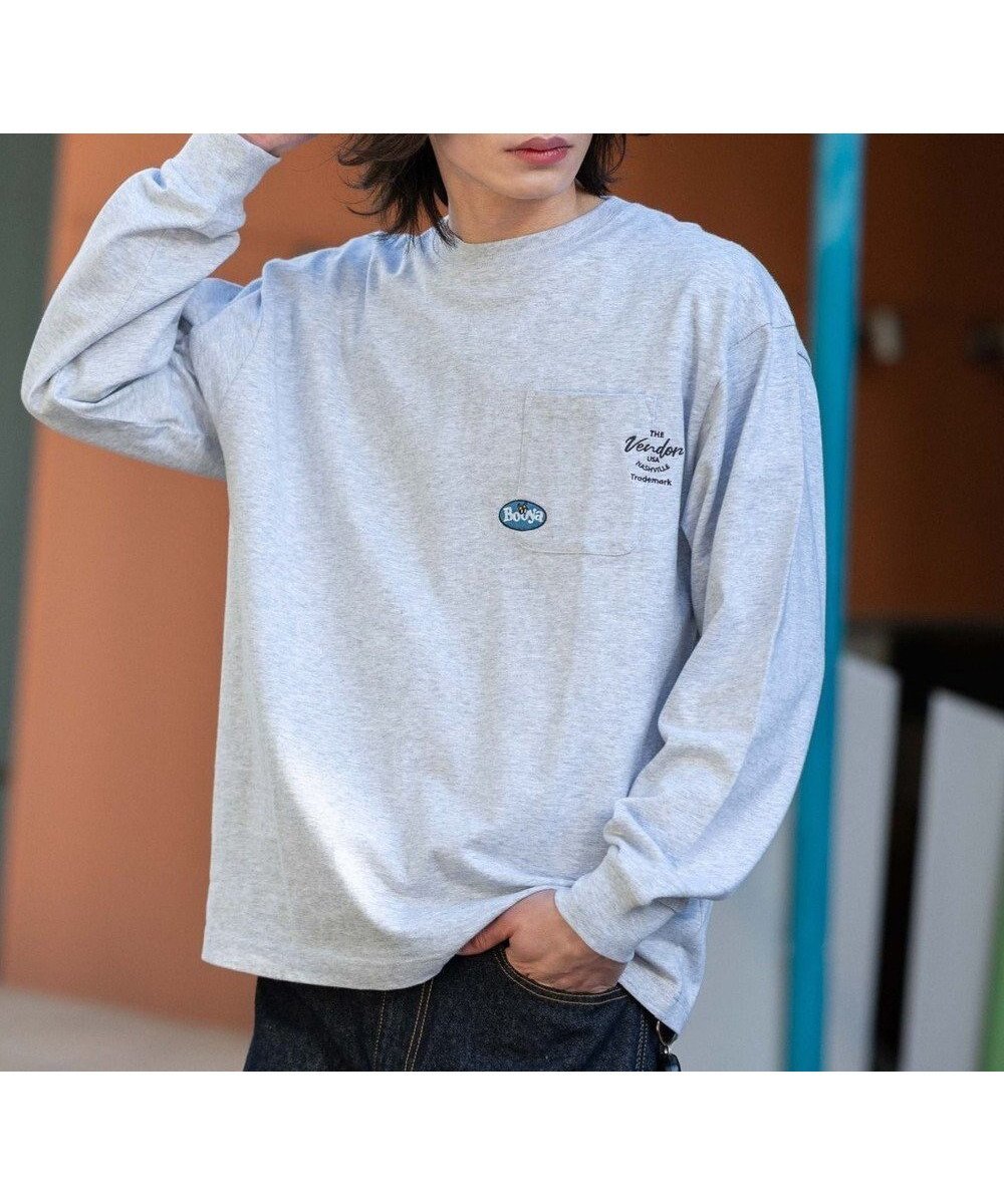 【ウィゴー/WEGO / MEN】のポケット刺繍BIG T(長袖) インテリア・キッズ・メンズ・レディースファッション・服の通販 founy(ファニー) 　ファッション　Fashion　メンズファッション　Fashion for Men　トップス・カットソー　Cut & Sew Tops　メンズシャツ　Shirts　インナー　Innerwear　春　Spring　秋　Autumn　カットソー　Cut and Sewn Top　カーゴパンツ　Cargo Pants, Utility Pants　シンプル　Simple, Minimal　スマホ　Smartphone, Mobile Device　デニム　Denim, Jeans Material　長袖　Long Sleeve, Full Sleeve　ベーシック　Basic, Essential　ポケット　Pocket, Pocket Detail　ルーズ　Loose, Oversized　ワイド　Wide, Wide Fit　ワンポイント　One Point, Statement Accent　A/W・秋冬　Autumn/Winter　S/S・春夏　SS, Spring/Summer, Warm Season　おすすめ　Recommended / Our Picks　夏　Summer　アッシュグレー|ID: prp329100004866464 ipo3291000000036242451