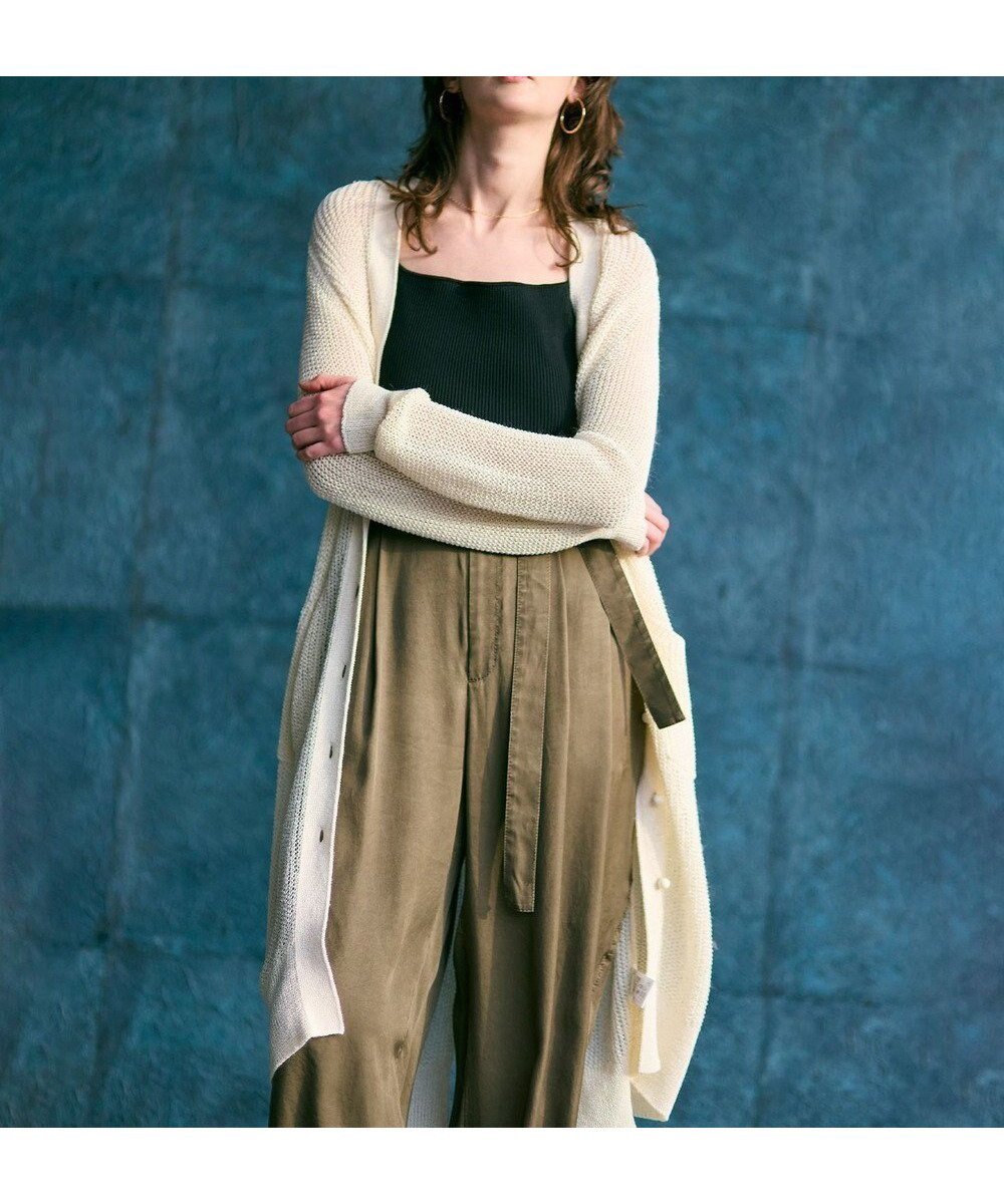 【ベイジ,/BEIGE,】の【洗える】OPTICAL / ペーパーヤーンVネックロングカーディガン 人気、トレンドファッション・服の通販 founy(ファニー) 　ファッション　Fashion　レディースファッション　Fashion for Women　トップス・カットソー　Cut & Sew Tops　カーディガン・羽織り　Layered Style Cardigans　Vネックトップス　V-Neck Tops / V-Cut Neckline Shirts　インナー　Innerwear　カーディガン　Cardigan, Knitwear　キャミソール　Camisole, Spaghetti Strap Top　タンク　Tank Top, Sleeveless Top　バランス　Balance, Style Balance　ポケット　Pocket, Pocket Detail　リラックス　Relax, Relaxed Fit　ロング　Long, Long-Length　ビジネス 仕事 通勤　Business / Work / Commuting　夏　Summer　定番　Standard, Basic Item　旅行　Travel　春　Spring　S/S・春夏　SS, Spring/Summer, Warm Season　洗える　Machine Washable　長袖　Long Sleeve, Full Sleeve　 other-1|ID: prp329100004866477 ipo3291000000036242689