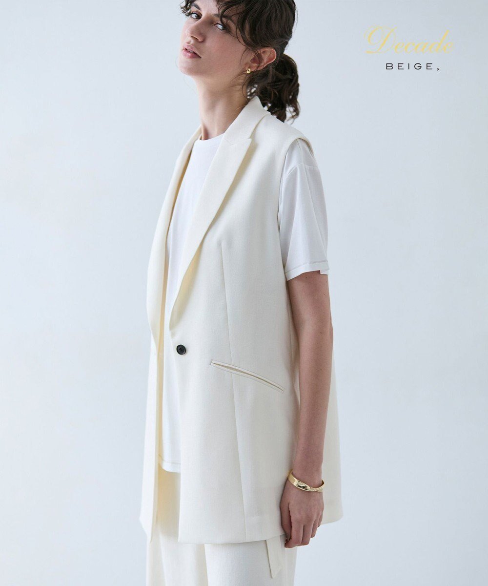 【ベイジ,/BEIGE,】の【洗える】CAROLE / リネンライクノースリーブジレジャケット インテリア・キッズ・メンズ・レディースファッション・服の通販 founy(ファニー) 　ファッション　Fashion　レディースファッション　Fashion for Women　アウター　Coat / Outerwear Collection　レディースジャケット・軽アウター　Jackets　インナー　Innerwear　春　Spring　洗える　Machine Washable　カーディガン　Cardigan, Knitwear　ジャケット　Jacket, Outerwear　スタイリッシュ　Stylish, Fashionable　ストレッチ　Stretch, Stretchy Fabric　セットアップ　Set-Up, Coordinated Outfit　デニム　Denim, Jeans Material　定番　Standard, Basic Item　ハーフ　Half, Half-Length　ベスト　Vest, Waistcoat　ベーシック　Basic, Essential　ボトム　Bottoms, Lower Wear　S/S・春夏　SS, Spring/Summer, Warm Season　夏　Summer　エレガント 上品　Elegant　ビジネス 仕事 通勤　Business / Work / Commuting　Ecru|ID: prp329100004866478 ipo3291000000036242723