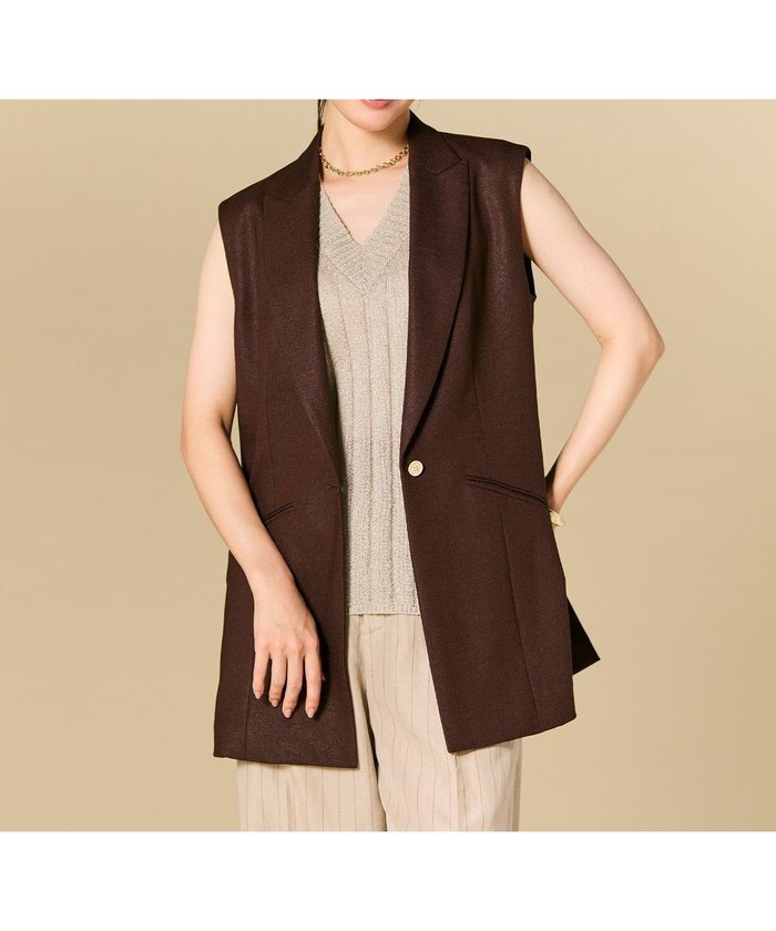 【ベイジ,/BEIGE,】のCAROLE / リネンライクノースリーブジレジャケット インテリア・キッズ・メンズ・レディースファッション・服の通販 founy(ファニー) https://founy.com/ ファッション Fashion レディースファッション Fashion for Women アウター Coat / Outerwear Collection レディースジャケット・軽アウター Jackets 春 Spring カーディガン Cardigan, Knitwear セットアップ Set-Up, Coordinated Outfit デニム Denim, Jeans Material ノースリーブ Sleeveless, No-Sleeve ハーフ Half, Half-Length ベスト Vest, Waistcoat リラックス Relax, Relaxed Fit S/S・春夏 SS, Spring/Summer, Warm Season 夏 Summer エレガント 上品 Elegant ビジネス 仕事 通勤 Business / Work / Commuting |ID: prp329100004866478 ipo3291000000036283710