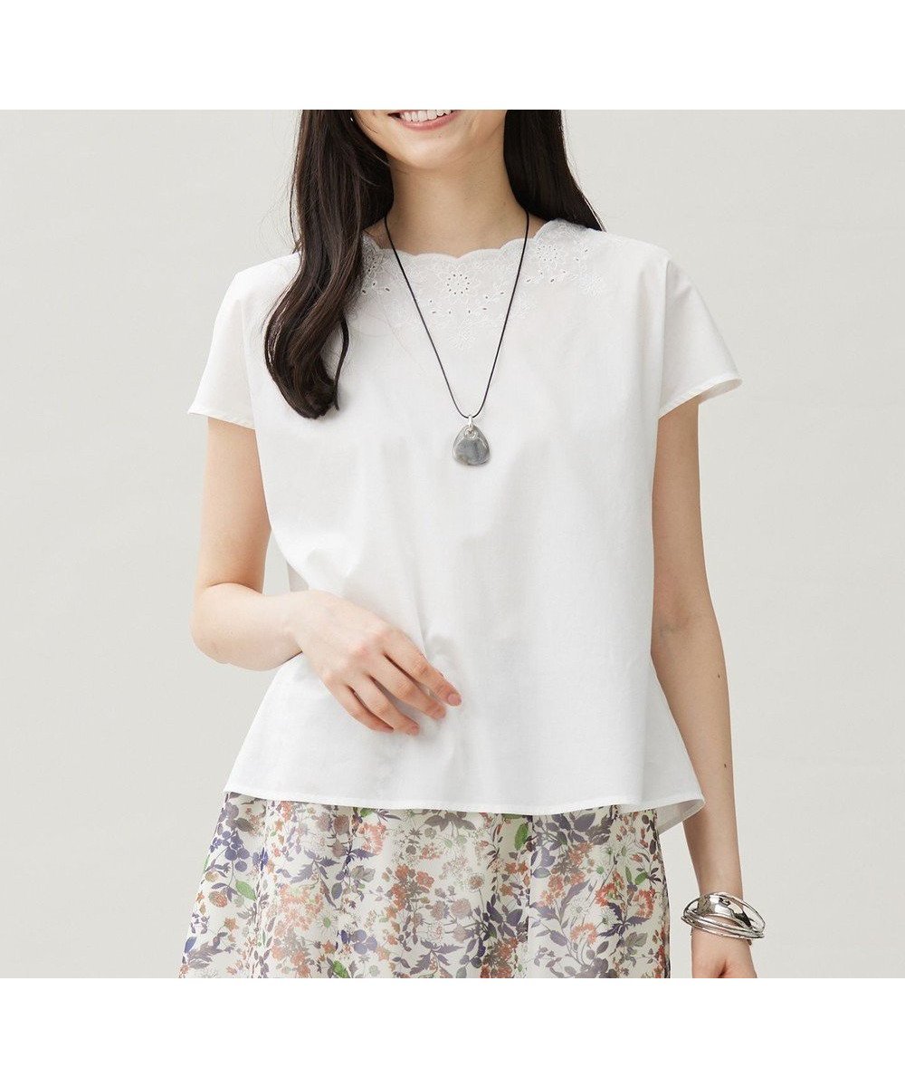 【自由区/JIYU-KU】の【WEB限定・接触冷感・洗える】エンブロイダリーローンプルオーバー ブラウス インテリア・キッズ・メンズ・レディースファッション・服の通販 founy(ファニー) 　ファッション　Fashion　レディースファッション　Fashion for Women　トップス・カットソー　Cut & Sew Tops　シャツ・ブラウス・オフィスカジュアル　Elegant Blouses & Button-Ups　カジュアルプルオーバー・ニットトップス　Pullovers & Knit Tops / Casual Pullovers　アンティーク　Antique-Inspired　春　Spring　洗える　Machine Washable　スカラップ　Scallop, Scalloped Edge　トレンド　Trend, Trending Now　人気　Popular, Best Seller　バランス　Balance, Style Balance　ビンテージ　Vintage, Retro Style　フラワー　Flower, Floral　フレア　Flare, Flared　モチーフ　Motif, Design Theme　ロンドン　London Style, British Inspired　ワーク　Workwear, Utility Style　S/S・春夏　SS, Spring/Summer, Warm Season　おすすめ　Recommended / Our Picks　夏　Summer　オフ|ID: prp329100004866493 ipo3291000000036243317