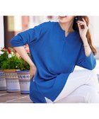 【ティアクラッセ/Tiaclasse】の【洗える】キーネックニットチュニック 人気、トレンドファッション・服の通販 founy(ファニー) ファッション Fashion レディースファッション Fashion for Women トップス・カットソー Cut & Sew Tops ニット Knit Tops & Sweaters サマー Summer, Summer Style シンプル Simple, Minimal セーター Sweater, Knitwear チュニック Tunic, Long Top フィット Fit, Slim Fit 夏 Summer 春 Spring S/S・春夏 SS, Spring/Summer, Warm Season 洗える Machine Washable thumbnail ブルー|ID: prp329100004866496 ipo3291000000036243411