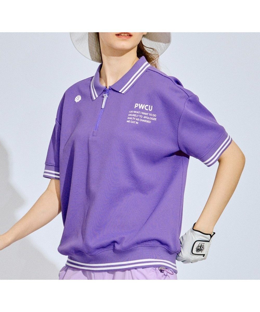 【ピーダブリュサーキュラス/PW CIRCULUS】の【WOMEN】ワッフルハーフジップポロ ゴルフウェア レディース インテリア・キッズ・メンズ・レディースファッション・服の通販 founy(ファニー) ファッション Fashion レディースファッション Fashion for Women トップス・カットソー Cut & Sew Tops シャツ・ブラウス・オフィスカジュアル Elegant Blouses & Button-Ups ロングTシャツ・Tシャツ Longline T-Shirts & Tees カットソー・ベーシックTシャツ Cut-and-Sewn Tops / Stretch Tees & Basics カットソー Cut and Sewn Top ゴルフ Golf ショルダー Shoulder, Shoulder Strap スポーティ Sporty, Casual Athletic ドロップ Drop Shoulder, Dropped Style フレア Flare, Flared ワッフル Waffle, Waffle Knit 人気 Popular, Best Seller 夏 Summer 春 Spring S/S・春夏 SS, Spring/Summer, Warm Season 秋 Autumn パープル系|ID: prp329100004866505 ipo3291000000036243660