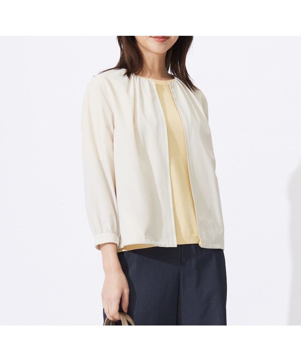 【ジェイ プレス/J.PRESS】の【洗える】80/1スパンタイプライター ノーカラー ブルゾン インテリア・キッズ・メンズ・レディースファッション・服の通販 founy(ファニー) ファッション Fashion レディースファッション Fashion for Women アウター Coat / Outerwear Collection レディースジャケット・軽アウター Jackets ブルゾンジャケット・スポーティアウター Blouson Jackets 春 Spring 洗える Machine Washable ギャザー Gathered, Ruffled シンプル Simple, Minimal ジップアップ Zip-Up, Full Zip ジャケット Jacket, Outerwear タイプライター Typewriter Fabric, Crisp Cotton フロント Front, Front Design ブルゾン Blouson, Bomber Jacket ポケット Pocket, Pocket Detail S/S・春夏 SS, Spring/Summer, Warm Season 夏 Summer ビジネス 仕事 通勤 Business / Work / Commuting ベージュ系|ID: prp329100004866513 ipo3291000000036243859