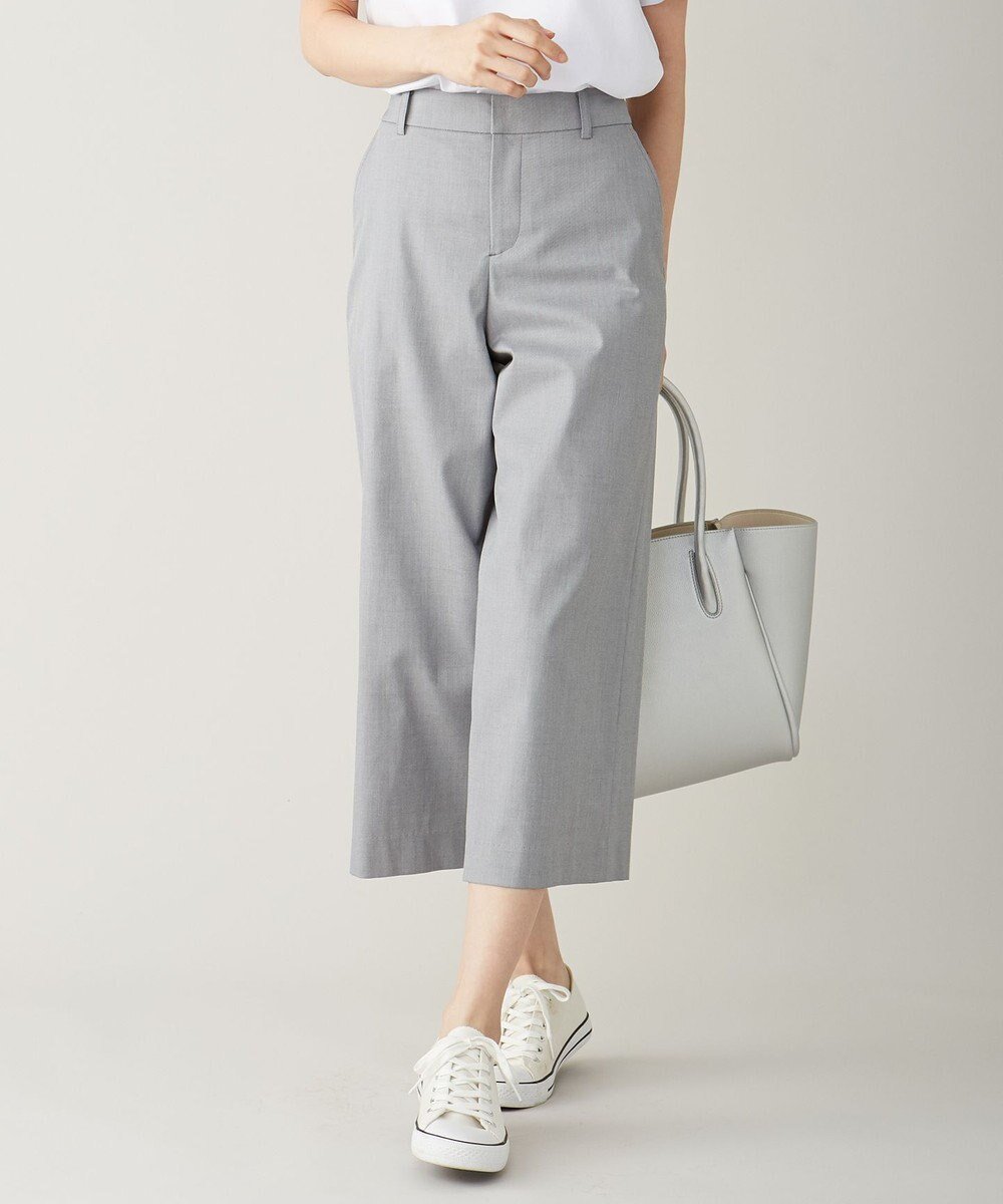 【ジェイ プレス/J.PRESS】の【シワになりにくい】コットンフィッティーシャーク ワイドパンツ インテリア・キッズ・メンズ・レディースファッション・服の通販 founy(ファニー) 　ファッション　Fashion　レディースファッション　Fashion for Women　パンツ　Pants & Trousers　ワイド　Wide, Wide Fit　人気　Popular, Best Seller　夏　Summer　定番　Standard, Basic Item　春　Spring　S/S・春夏　SS, Spring/Summer, Warm Season　洗える　Machine Washable　ライトグレー系|ID: prp329100004866517 ipo3291000000036243970