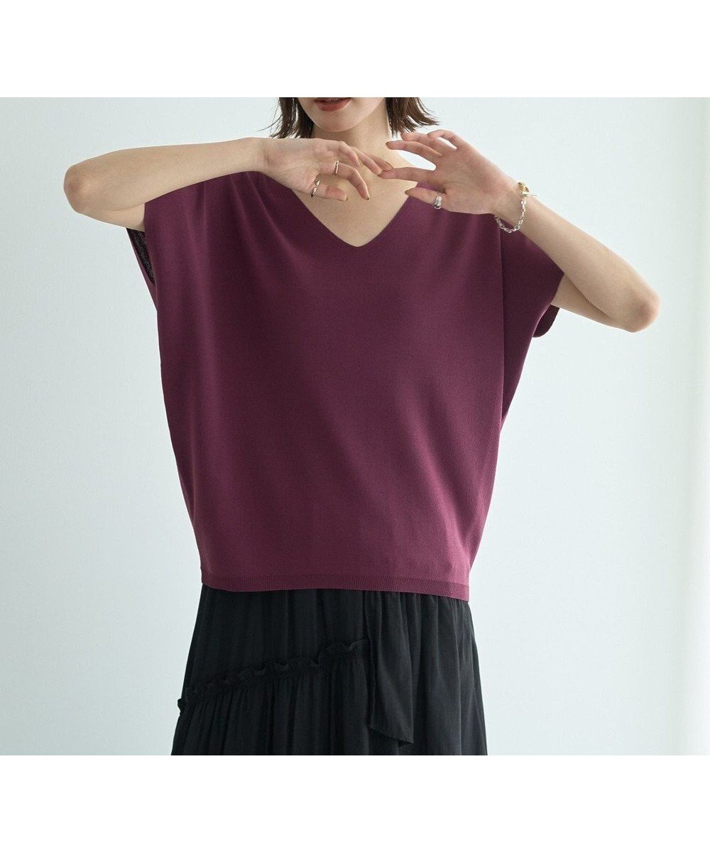 【イェッカ ヴェッカ/YECCA VECCA】のVネックドルマンニット インテリア・キッズ・メンズ・レディースファッション・服の通販 founy(ファニー) ファッション Fashion レディースファッション Fashion for Women トップス・カットソー Cut & Sew Tops ニット Knit Tops & Sweaters Vネックトップス V-Neck Tops / V-Cut Neckline Shirts おすすめ Recommended / Our Picks セーター Sweater, Knitwear デコルテ Décolleté, Neckline ポケット Pocket, Pocket Detail 秋 Autumn A/W・秋冬 Autumn/Winter Purple|ID: prp329100004866531 ipo3291000000036244436