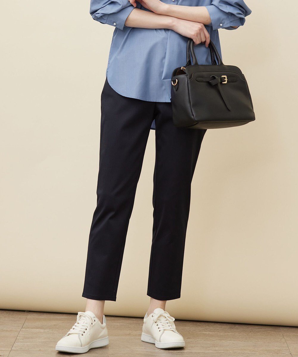 【エニィ スィス/any SiS】の【撥水機能】サテンストレッチビューティー パンツ インテリア・キッズ・メンズ・レディースファッション・服の通販 founy(ファニー) 　ファッション　Fashion　レディースファッション　Fashion for Women　パンツ　Pants & Trousers　シンプル　Simple, Minimal　ストレッチ　Stretch, Stretchy Fabric　スリム　Slim, Slim Fit　センター　Center, Center Line　フィット　Fit, Slim Fit　夏　Summer　定番　Standard, Basic Item　春　Spring　S/S・春夏　SS, Spring/Summer, Warm Season　ネイビー|ID: prp329100004866536 ipo3291000000036244602