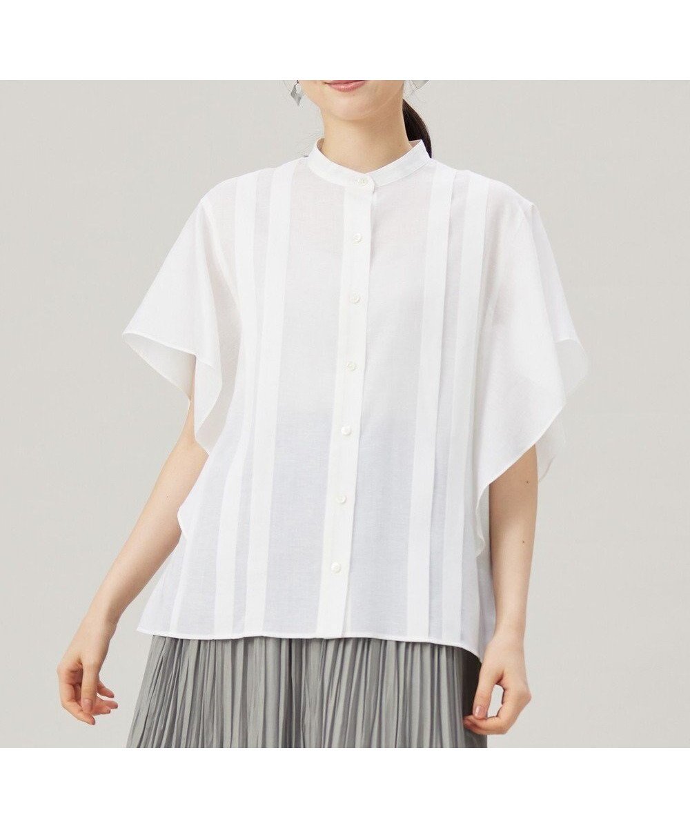 【自由区/JIYU-KU】の【接触冷感・吸水速乾・洗える】ナチュラルリネンフレア袖 シャツ インテリア・キッズ・メンズ・レディースファッション・服の通販 founy(ファニー) ファッション Fashion レディースファッション Fashion for Women トップス・カットソー Cut & Sew Tops シャツ・ブラウス・オフィスカジュアル Elegant Blouses & Button-Ups シンプル Simple, Minimal ドレープ Drape, Draping Fabric フェミニン Feminine, Girly フレア Flare, Flared リネン Linen, Linen Fabric 吸水 Absorbent, Quick-Dry 夏 Summer 春 Spring S/S・春夏 SS, Spring/Summer, Warm Season 洗える Machine Washable オフ|ID: prp329100004866569 ipo3291000000036245640