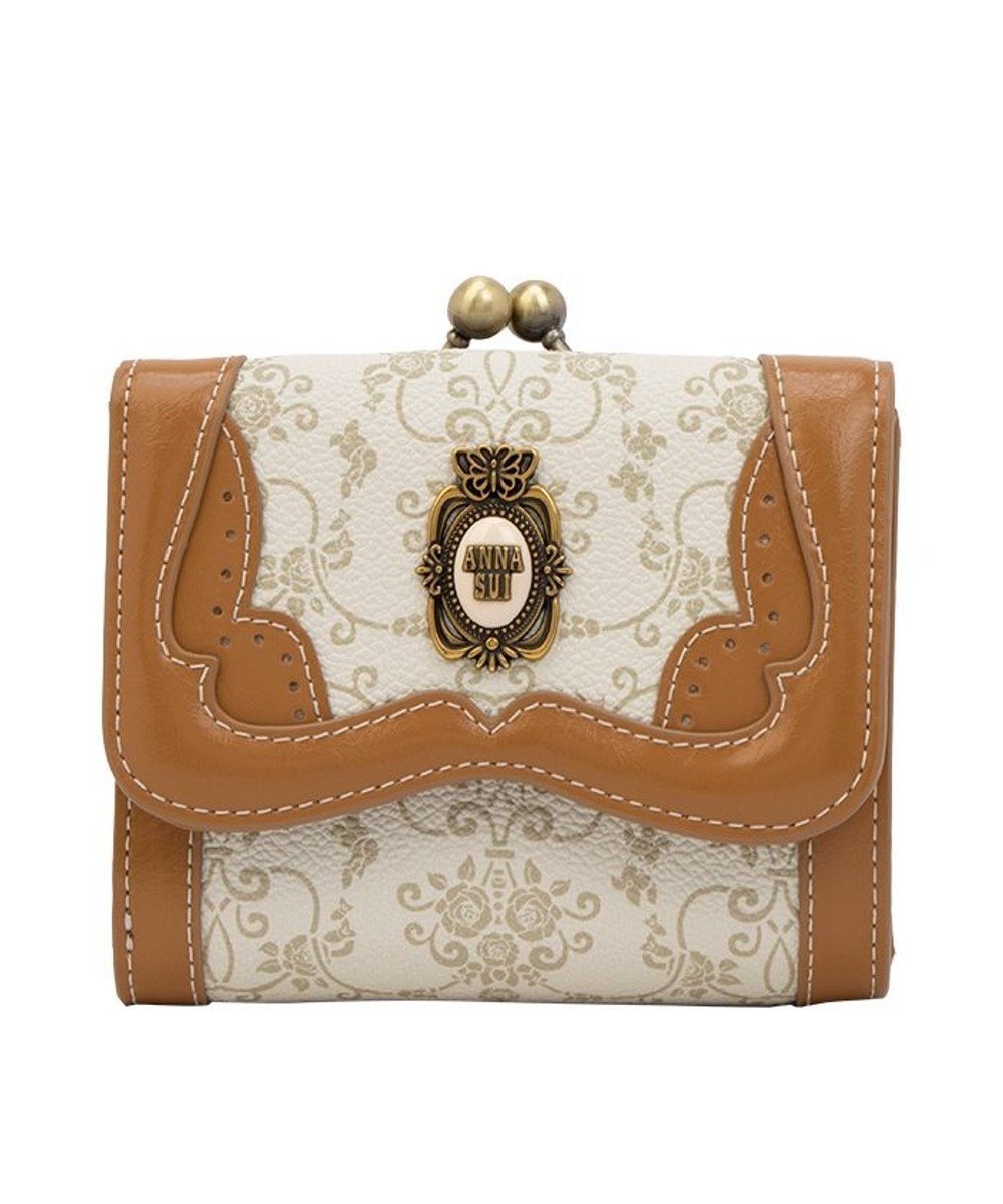 【アナスイ/ANNA SUI】のリーブル 口金二つ折り財布 インテリア・キッズ・メンズ・レディースファッション・服の通販 founy(ファニー) ファッション Fashion レディースファッション Fashion for Women ミニ財布・二つ折り財布 Wallets & Card Cases クラシック Classic, Timeless Style ブローチ Brooch, Pin Brooch プリント Print, Printed Pattern ヴィンテージ Vintage Style エレガント 上品 Elegant 財布 Wallet, Purse 軽量 Lightweight, Ultra Light ベージュ|ID: prp329100004866822 ipo3291000000036250364
