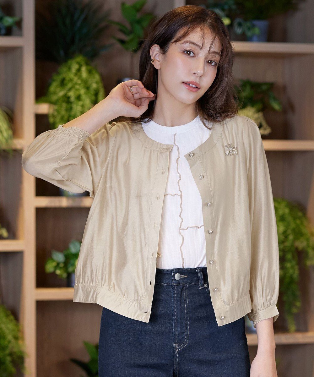 【ティアクラッセ/Tiaclasse】の【洗える】パールボタンシアーブルゾン 人気、トレンドファッション・服の通販 founy(ファニー) 　ファッション　Fashion　レディースファッション　Fashion for Women　アウター　Coat / Outerwear Collection　レディースジャケット・軽アウター　Jackets　ブルゾンジャケット・スポーティアウター　Blouson Jackets　ウォッシャブル　Machine Washable　春　Spring　洗える　Machine Washable　秋　Autumn　カーディガン　Cardigan, Knitwear　シアー　Sheer, See-Through　ショート　Short, Short Length　ジャケット　Jacket, Outerwear　スリーブ　Sleeve, Long Sleeve / Short Sleeve　チュニック　Tunic, Long Top　パール　Pearl, Pearl Accent　ブルゾン　Blouson, Bomber Jacket　ポケット　Pocket, Pocket Detail　ラウンド　Round, Round Neck　冬　Winter / This Winter　S/S・春夏　SS, Spring/Summer, Warm Season　再入荷　Restock / Back in Stock　夏　Summer　エレガント 上品　Elegant　新作・新入荷　New Arrivals / New In　 other-1|ID: prp329100004866847 ipo3291000000036250499