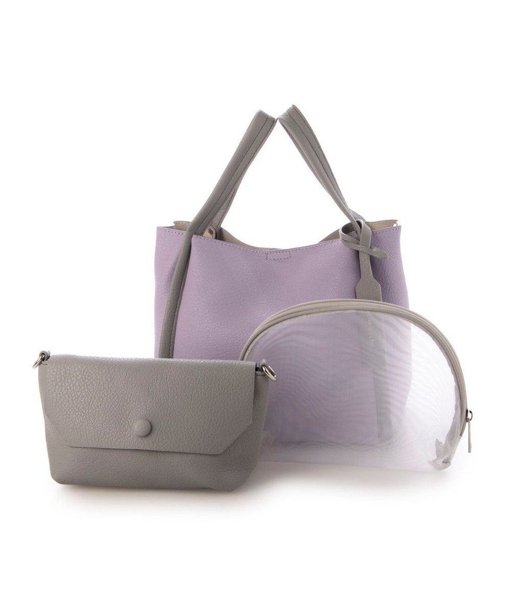 【アンビリオン/UNBILLION】のカシュカシュ cachecache / ミニショルダー付きソフトレザー調ミニトートバッグ インテリア・キッズ・メンズ・レディースファッション・服の通販 founy(ファニー) 　ファッション　Fashion　レディースファッション　Fashion for Women　バッグ　Bags　カラフル　Colorful Design　ショルダー　Shoulder, Shoulder Strap　ハンド　Hand, Handmade　ポーチ　Pouch, Small Case　ミックス　Mix, Mixed Style　メッシュ　Mesh, Net Fabric　モチーフ　Motif, Design Theme　再入荷　Restock / Back in Stock　ラベンダーミックス|ID: prp329100004866856 ipo3291000000036250561