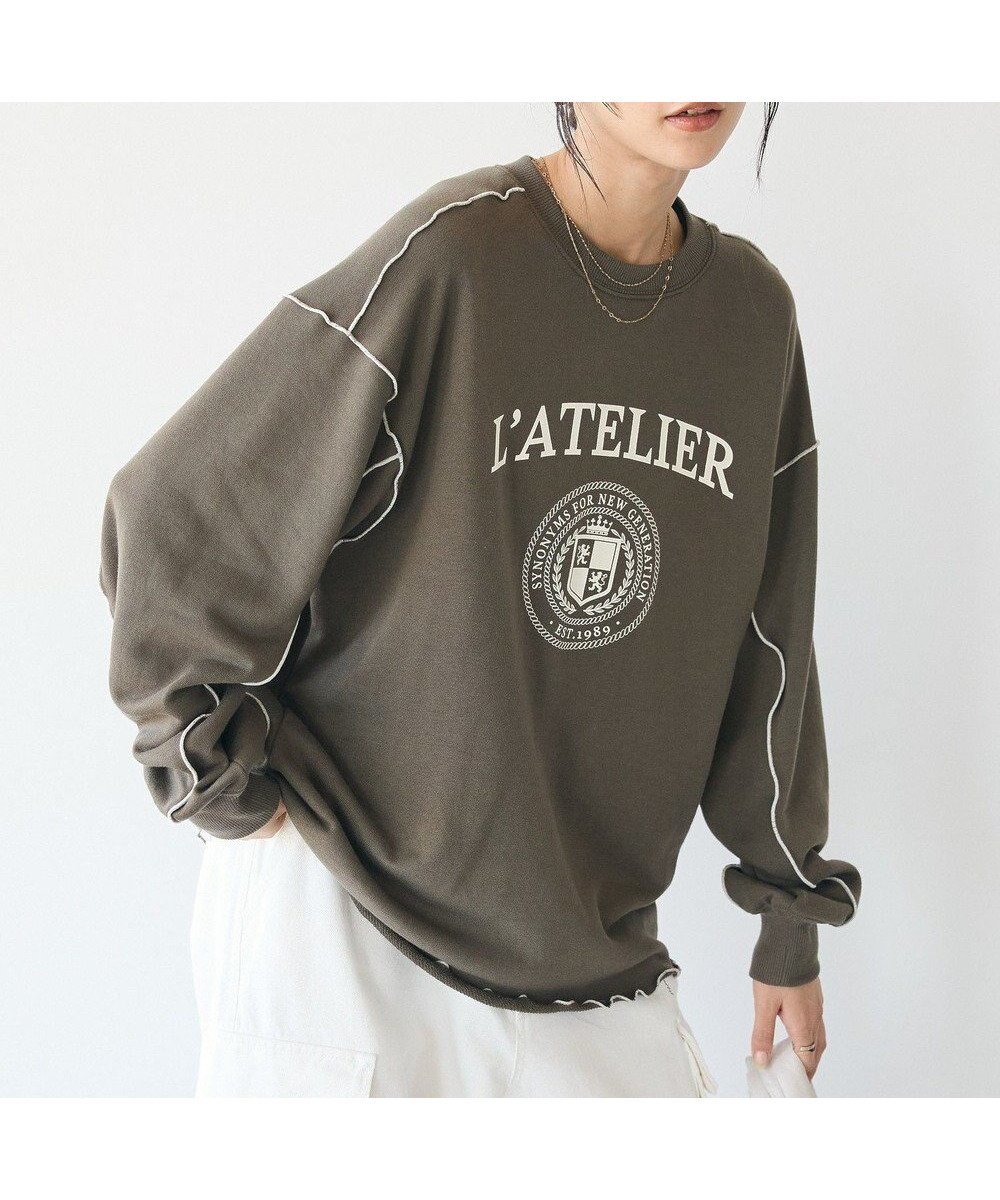 【クラフトスタンダードブティック/CRAFT STANDARD BOUTIQUE】の配色ロゴメロープルオーバー インテリア・キッズ・メンズ・レディースファッション・服の通販 founy(ファニー) 　ファッション　Fashion　レディースファッション　Fashion for Women　トップス・カットソー　Cut & Sew Tops　シャツ・ブラウス・オフィスカジュアル　Elegant Blouses & Button-Ups　ロングTシャツ・Tシャツ　Longline T-Shirts & Tees　カジュアルプルオーバー・ニットトップス　Pullovers & Knit Tops / Casual Pullovers　カットソー・ベーシックTシャツ　Cut-and-Sewn Tops / Stretch Tees & Basics　カットソー　Cut and Sewn Top　シンプル　Simple, Minimal　スウェット / スエット　Sweatshirt, Sweatwear　定番　Standard, Basic Item　フロント　Front, Front Design　プリント　Print, Printed Pattern　ポケット　Pocket, Pocket Detail　リメイク　Remake, Reconstructed　ロング　Long, Long-Length　冬　Winter / This Winter　A/W・秋冬　Autumn/Winter　おすすめ　Recommended / Our Picks　2024年　2024　エレガント 上品　Elegant　2024-2025秋冬・A/W　Autumn/Winter 2024–25 AW24–25　Khaki|ID: prp329100004866867 ipo3291000000036250660