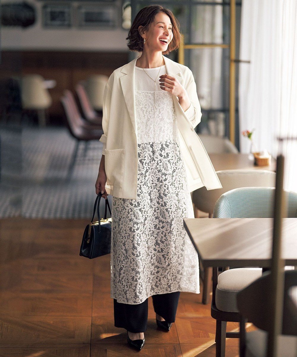 【アンフィーロ 自由区/UNFILO】のレース キャミワンピース 人気、トレンドファッション・服の通販 founy(ファニー) 　ファッション　Fashion　レディースファッション　Fashion for Women　ワンピース　Dresses　キャミソールワンピース　Camisole Dresses　インナー　Innerwear　春　Spring　キャミワンピース　Cami Dress, Slip Dress　シンプル　Simple, Minimal　ジャケット　Jacket, Outerwear　デニム　Denim, Jeans Material　バランス　Balance, Style Balance　マニッシュ　Mannish, Boyish　レース　Lace, Lace Fabric　S/S・春夏　SS, Spring/Summer, Warm Season　おすすめ　Recommended / Our Picks　夏　Summer　新作・新入荷　New Arrivals / New In　 other-1|ID: prp329100004866883 ipo3291000000036250826