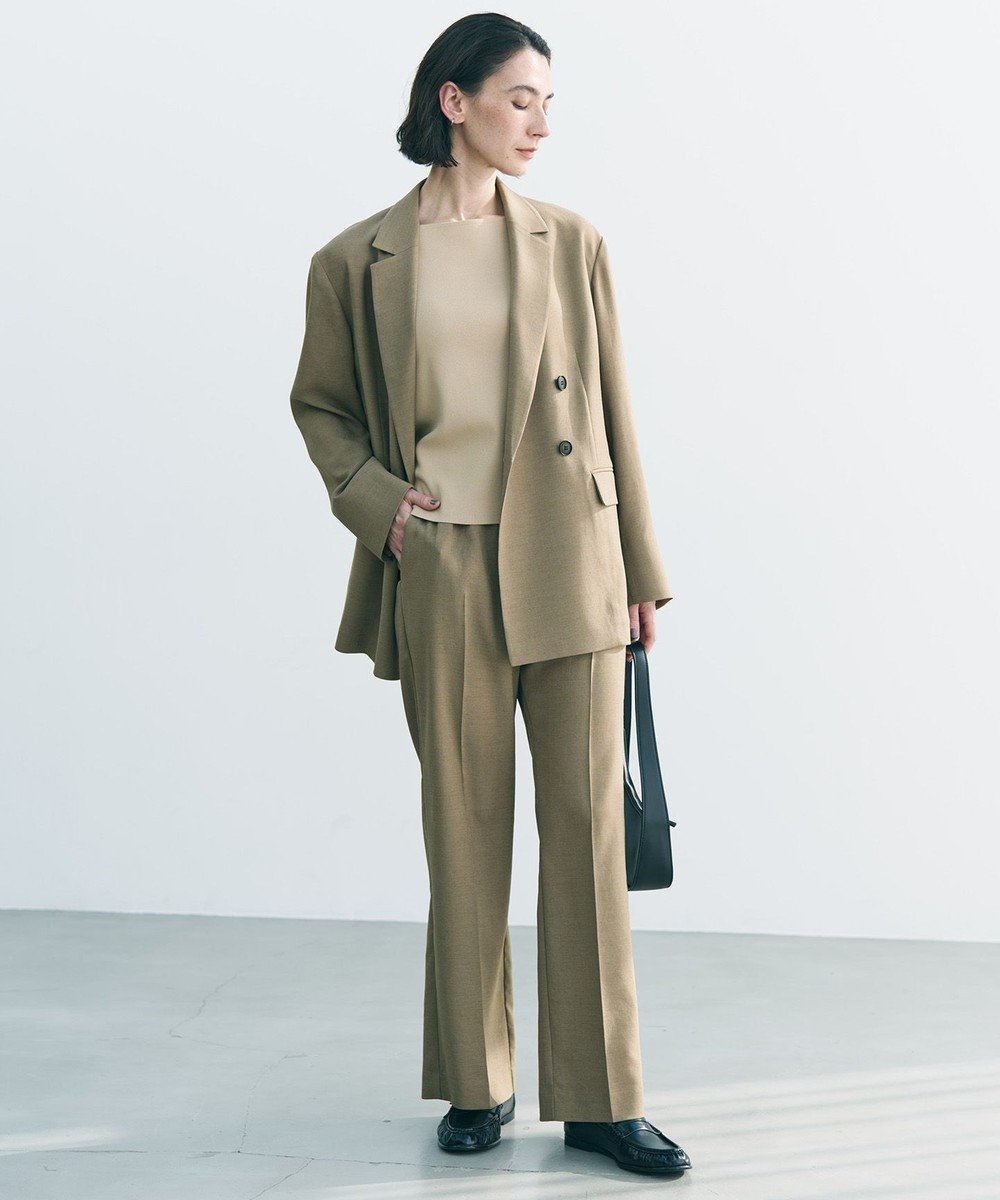 【アンフィーロ 自由区/UNFILO】の【セットアップ着用可/ウエストゴム】TENNEN TOUCH セミフレア パンツ インテリア・キッズ・メンズ・レディースファッション・服の通販 founy(ファニー) 　ファッション　Fashion　レディースファッション　Fashion for Women　セットアップ　Matching Sets　レディースパンツ・ボトムス　Pants & Trousers / Bottoms　春　Spring　ストレッチ　Stretch, Stretchy Fabric　セットアップ　Set-Up, Coordinated Outfit　センター　Center, Center Line　ドレープ　Drape, Draping Fabric　定番　Standard, Basic Item　バランス　Balance, Style Balance　フレア　Flare, Flared　ボトム　Bottoms, Lower Wear　リラックス　Relax, Relaxed Fit　S/S・春夏　SS, Spring/Summer, Warm Season　夏　Summer　ビジネス 仕事 通勤　Business / Work / Commuting　カーキ|ID: prp329100004866887 ipo3291000000036250866