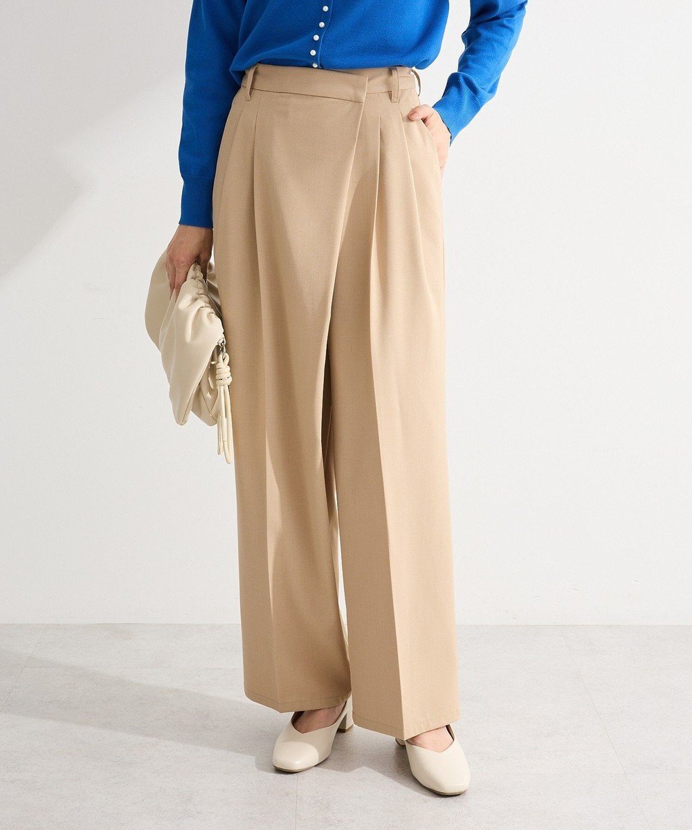 【グリーンパークス/Green Parks】のアシメウエストタックパンツ インテリア・キッズ・メンズ・レディースファッション・服の通販 founy(ファニー) ファッション Fashion レディースファッション Fashion for Women パンツ Pants & Trousers カットソー Cut and Sewn Top シンプル Simple, Minimal フロント Front, Front Design ポケット Pocket, Pocket Detail エレガント 上品 Elegant 夏 Summer 定番 Standard, Basic Item 春 Spring S/S・春夏 SS, Spring/Summer, Warm Season ビジネス 仕事 通勤 Business / Work / Commuting Beige|ID: prp329100004866893 ipo3291000000036250910