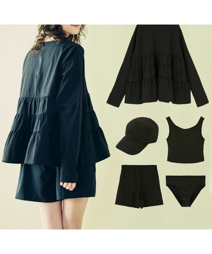 【三愛水着楽園/San-ai Resort】の【WEB限定】5点セット キャップ付きUVカットタンキニ+ティアードラッシュセット水着【BeachQueen(ビーチクイーン)】 インテリア・キッズ・メンズ・レディースファッション・服の通販 founy(ファニー) https://founy.com/ ファッション Fashion レディースファッション Fashion for Women 水着 Swimwear レディース水着・ビーチウェア Swimwear & Beachwear アウトドア Outdoor Clothing アンダー Underwear Essentials インナー Innerwear キャップ Cap, Baseball Cap ギャザー Gathered, Ruffled ショート Short, Short Length タンク Tank Top, Sleeveless Top ビーチ Beach, Seaside ポケット Pocket, Pocket Detail 水着 Swimsuit, Swimwear ラップ Wrap, Wrap Design ワイヤー Wire, Wired Bra A/W・秋冬 Autumn/Winter S/S・春夏 SS, Spring/Summer, Warm Season 夏 Summer |ID: prp329100004867002 ipo3291000000036254448