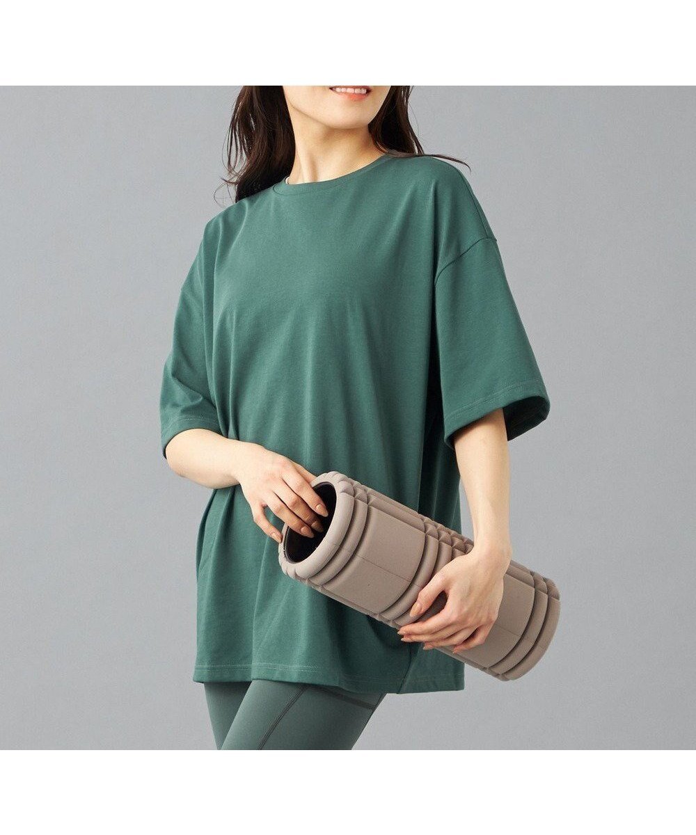 【チャコット/Chacott】のHandsomeCotton オーバーTシャツ インテリア・キッズ・メンズ・レディースファッション・服の通販 founy(ファニー) 　ファッション　Fashion　レディースファッション　Fashion for Women　トップス・カットソー　Cut & Sew Tops　シャツ・ブラウス・オフィスカジュアル　Elegant Blouses & Button-Ups　ロングTシャツ・Tシャツ　Longline T-Shirts & Tees　ショート　Short, Short Length　ジャケット　Jacket, Outerwear　ストレッチ　Stretch, Stretchy Fabric　デニム　Denim, Jeans Material　パーカー　Hoodie, Parka　ビッグ　Big, Oversized　リラックス　Relax, Relaxed Fit　レギンス　Leggings, Stretch Pants　ボトルグリーン|ID: prp329100004867008 ipo3291000000036254492