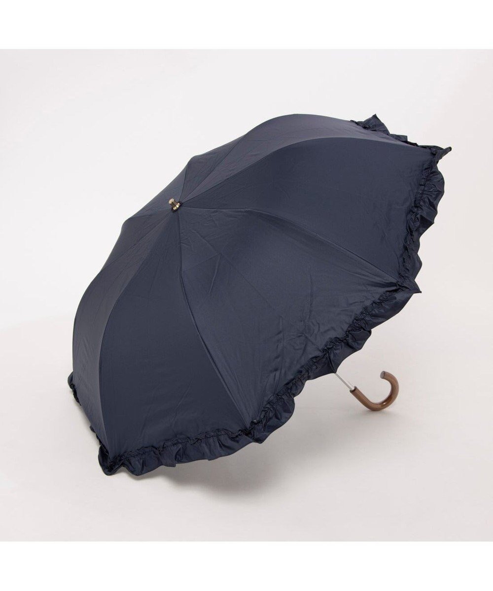 【アンビリオン/UNBILLION】のカシュネ cachenez / PUビッグフリルトップレス2段折りたたみ傘 インテリア・キッズ・メンズ・レディースファッション・服の通販 founy(ファニー) 　ファッション　Fashion　レディースファッション　Fashion for Women　レイングッズ・傘・晴雨兼用傘　Umbrellas & Rain Gear　アクセサリー　Fashion Accessories　傘　Umbrella, Parasol　スカーフ　Scarf, Neckwear　ハンド　Hand, Handmade　フリル　Frill, Ruffle　帽子　Hat, Headwear　日傘　Parasol, UV Umbrella　モチーフ　Motif, Design Theme　再入荷　Restock / Back in Stock　ネイビー|ID: prp329100004867015 ipo3291000000036254524