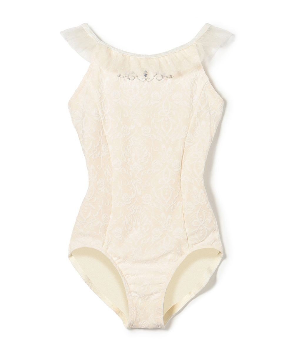 【チャコット/Chacott / KIDS】のキャミソールレオタード インテリア・キッズ・メンズ・レディースファッション・服の通販 founy(ファニー) 　ファッション　Fashion　キッズファッション　Fashion for Kids　キャミソール　Camisole, Spaghetti Strap Top　シューズ　Shoes, Footwear　ジャカード／ジャガード　Jacquard, Woven Pattern　ストーン　Stone, Gem-Like　チュール　Tulip, Tulip Motif　モチーフ　Motif, Design Theme　ラップ　Wrap, Wrap Design　リボン　Ribbon, Bow　オフホワイト|ID: prp329100004867024 ipo3291000000036254568