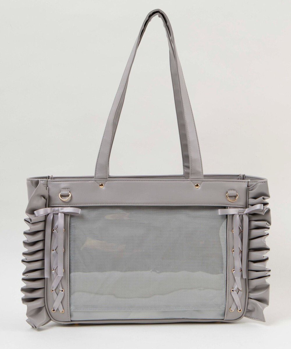 【ウィゴー/WEGO】の【痛バ&推し活グッズ】きらめきレースアップフリル痛バッグ インテリア・キッズ・メンズ・レディースファッション・服の通販 founy(ファニー) 　ファッション　Fashion　レディースファッション　Fashion for Women　バッグ　Bags　キーホルダー　Keychain, Key Holder　軽量　Lightweight, Ultra Light　サテン　Satin, Glossy Fabric　スマホ　Smartphone, Mobile Device　ダブル　Double, Double-Breasted　チャーム　Charm, Pendant　パール　Pearl, Pearl Accent　フリル　Frill, Ruffle　ポケット　Pocket, Pocket Detail　メッシュ　Mesh, Net Fabric　リボン　Ribbon, Bow　A/W・秋冬　Autumn/Winter　2024年　2024　スーツケース キャリーケース　Suitcase / Carry Case　2024-2025秋冬・A/W　Autumn/Winter 2024–25 AW24–25　グレー|ID: prp329100004867031 ipo3291000000036254598