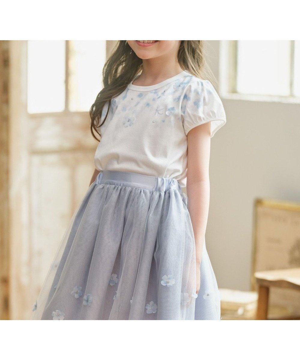 【組曲 / KIDS/KUMIKYOKU】の【110-140㎝】ミスティフラワー Tシャツ インテリア・キッズ・メンズ・レディースファッション・服の通販 founy(ファニー) 　ファッション　Fashion　キッズファッション　Fashion for Kids　トップス・カットソー　Cut & Sew Tops　カットソー　Cut and Sewn Top　ガーリー　Girly, Feminine Style　ストーン　Stone, Gem-Like　スリーブ　Sleeve, Long Sleeve / Short Sleeve　フィット　Fit, Slim Fit　プリント　Print, Printed Pattern　モチーフ　Motif, Design Theme　エレガント 上品　Elegant　A/W・秋冬　Autumn/Winter　オフホワイト|ID: prp329100004867033 ipo3291000000036254607