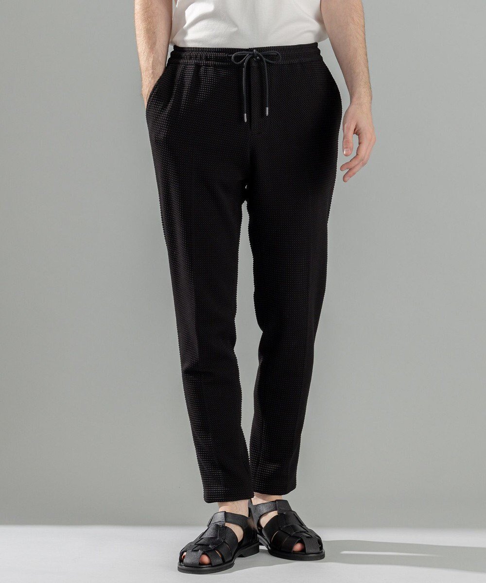 【ジョゼフ オム/JOSEPH HOMME / MEN】の新色追加 【オリジナル素材/シワになりにくい/ウエストゴム仕様】ライトタックジャージー イージーパンツ/PEGG EASY インテリア・キッズ・メンズ・レディースファッション・服の通販 founy(ファニー) 　ファッション　Fashion　メンズファッション　Fashion for Men　ボトムス　Bottoms　春　Spring　カットソー　Cut and Sewn Top　テーパード　Tapered, Tapered Pants　ドローコード　Drawcord, Drawstring Cord　ポケット　Pocket, Pocket Detail　ループ　Loop, Loop Knit　レギュラー　Regular, Standard Fit　S/S・春夏　SS, Spring/Summer, Warm Season　夏　Summer　ブラック系|ID: prp329100004867043 ipo3291000000036254645