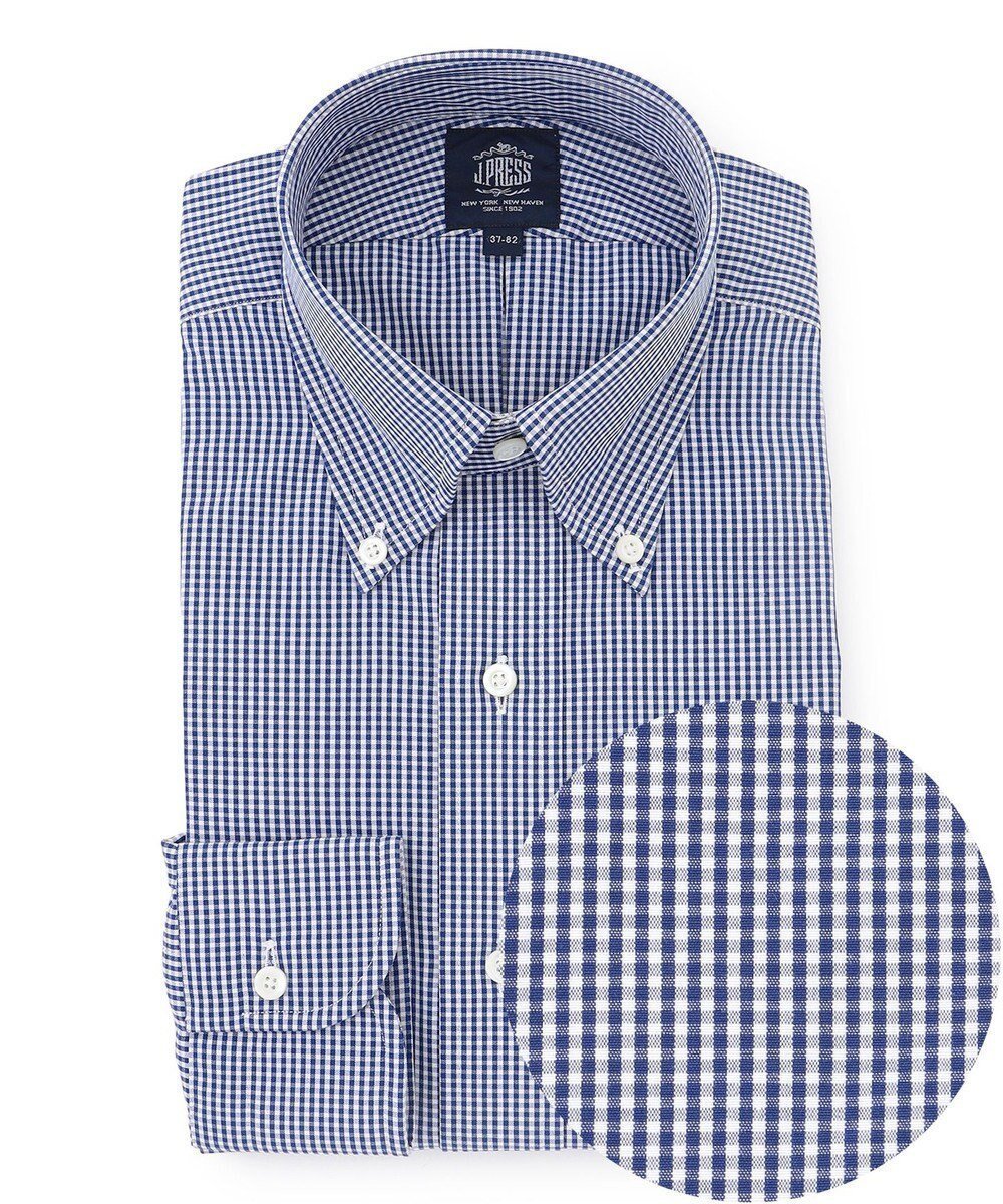 【ジェイ プレス/J.PRESS / MEN】の【PREMIUM PLEATS / 形態安定】ギンガムチェック ドレスシャツ / B.D. インテリア・キッズ・メンズ・レディースファッション・服の通販 founy(ファニー) 　ファッション　Fashion　メンズファッション　Fashion for Men　トップス・カットソー　Cut & Sew Tops　メンズシャツ　Shirts　カフス　Cuff Design　ギンガム　Gingham, Gingham Fabric　スーピマ　Supima, Premium Cotton　チェック　Check, Plaid, Tartan　ドレス　Dress, One-Piece　定番　Standard, Basic Item　なめらか　Smooth, Silky Texture　プリーツ　Pleats, Pleated　プレミアム　Premium, High-End　メンズ　Men's, Menswear　A/W・秋冬　Autumn/Winter　S/S・春夏　SS, Spring/Summer, Warm Season　夏　Summer　ビジネス 仕事 通勤　Business / Work / Commuting　ネイビー系3|ID: prp329100004867050 ipo3291000000036254684