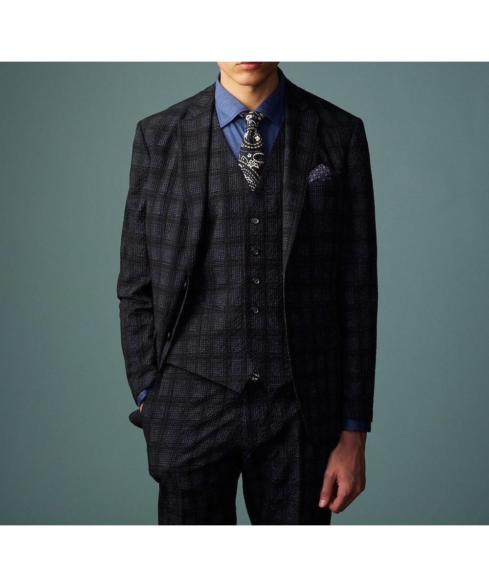 【ジョセフ アブード/JOSEPH ABBOUD / MEN】の【ストレッチ・洗える・軽量・防しわ・速乾・エコ撥水】ライトウェーブ ジャケット インテリア・キッズ・メンズ・レディースファッション・服の通販 founy(ファニー) ファッション Fashion メンズファッション Fashion for Men アウター Men's Coats Outerwear テーラードジャケット Tailored Jackets & Blazers ウォッシャブル Machine Washable 春 Spring 洗える Machine Washable 抗菌 Antibacterial, Bacteria-Resistant 軽量 Lightweight, Ultra Light サッカー Seersucker, Summer Fabric ジャケット Jacket, Outerwear ストレッチ Stretch, Stretchy Fabric セットアップ Set-Up, Coordinated Outfit チェック Check, Plaid, Tartan デニム Denim, Jeans Material ベスト Vest, Waistcoat S/S・春夏 SS, Spring/Summer, Warm Season おすすめ Recommended / Our Picks 夏 Summer ネイビー系5|ID: prp329100004867070 ipo3291000000036254759