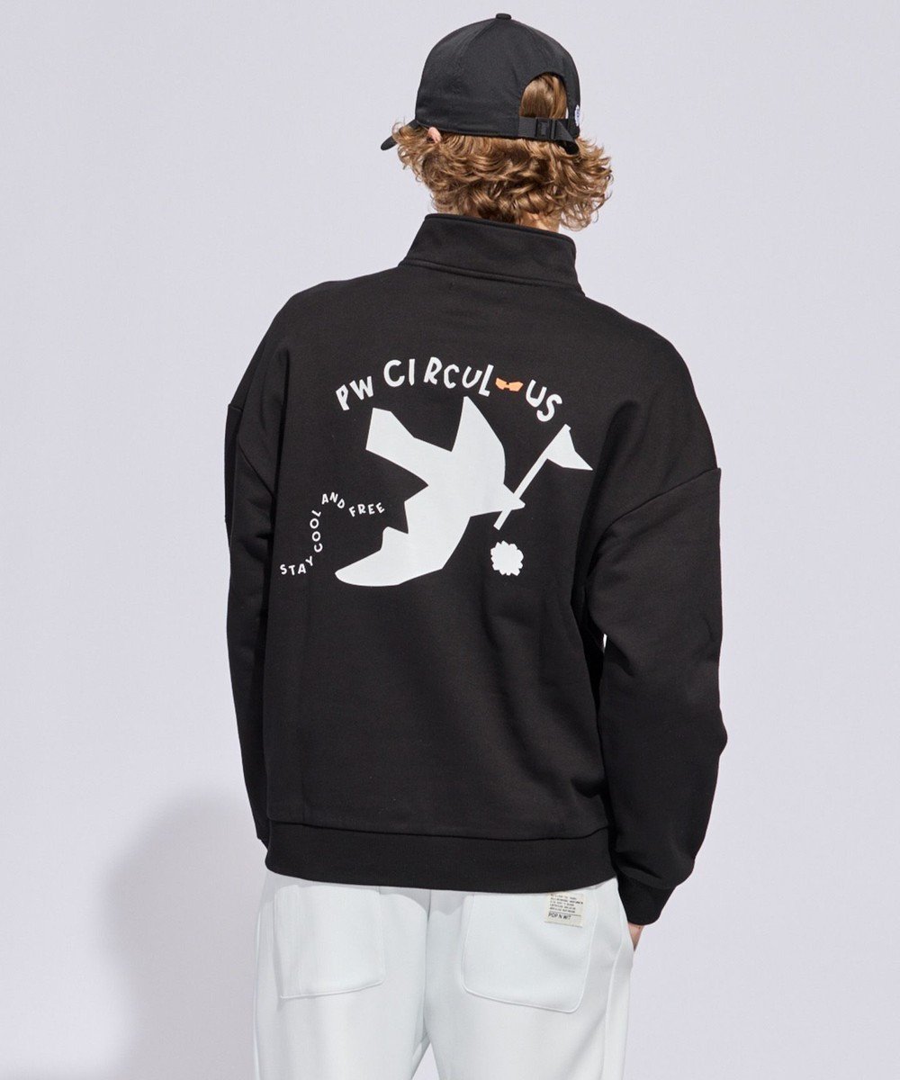 【ピーダブリュサーキュラス/PW CIRCULUS / MEN】の【MEN】ハーフジップ 裏毛スウェットトップス ゴルフ インテリア・キッズ・メンズ・レディースファッション・服の通販 founy(ファニー) ファッション Fashion メンズファッション Fashion for Men トップス・カットソー Cut & Sew Tops ゴルフ Golf スウェット / スエット Sweatshirt, Sweatwear フロント Front, Front Design モックネック Mock Neck, Short Turtleneck ワンポイント One Point, Statement Accent 夏 Summer 春 Spring S/S・春夏 SS, Spring/Summer, Warm Season ブラック系|ID: prp329100004867073 ipo3291000000036254768