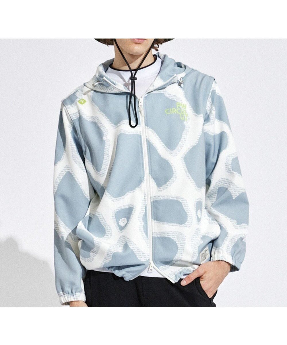 【ピーダブリュサーキュラス/PW CIRCULUS / MEN】の【袖2WAY】【MEN】プリント デタッチャブル アノラック インテリア・キッズ・メンズ・レディースファッション・服の通販 founy(ファニー) 　ファッション　Fashion　メンズファッション　Fashion for Men　アウター　Men's Coats Outerwear　ブルゾンジャケット / カジュアルアウター　Bomber Jackets & Blousons　2024年　2024　2024春夏・S/S　Spring/Summer 2024 SS24　キャラクター　Character, Licensed Characters　グラフィック　Graphic, Graphic Design　ジャケット　Jacket, Outerwear　チェック　Check, Plaid, Tartan　ブルゾン　Blouson, Bomber Jacket　プリント　Print, Printed Pattern　ベスト　Vest, Waistcoat　夏　Summer　春　Spring　S/S・春夏　SS, Spring/Summer, Warm Season　防寒　Cold Protection, Winter-Ready　ライトグレー系5|ID: prp329100004867074 ipo3291000000036254782