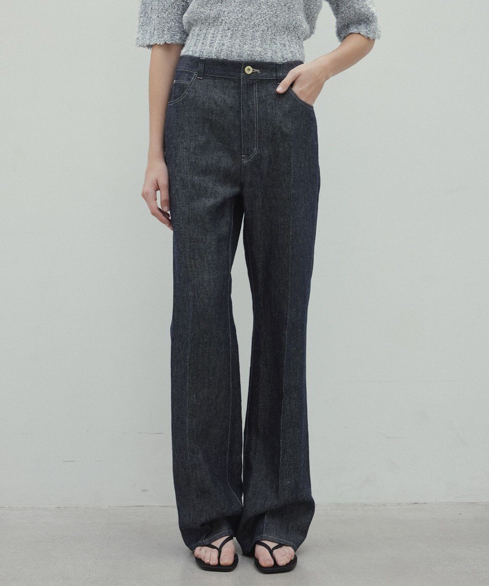 【ベイジ,/BEIGE,】の【洗える】CUPHEA / センタープレス入りフレアパンツ インテリア・キッズ・メンズ・レディースファッション・服の通販 founy(ファニー) 　ファッション　Fashion　レディースファッション　Fashion for Women　パンツ　Pants & Trousers　春　Spring　洗える　Machine Washable　シルク　Silk, 100% Silk　ジャケット　Jacket, Outerwear　セットアップ　Set-Up, Coordinated Outfit　センター　Center, Center Line　タンブラー　Tumbler, Travel Mug　ツイル　Twist, Twisted Detail　デニム　Denim, Jeans Material　フレア　Flare, Flared　ポケット　Pocket, Pocket Detail　リネン　Linen, Linen Fabric　S/S・春夏　SS, Spring/Summer, Warm Season　夏　Summer　エレガント 上品　Elegant　Indigo|ID: prp329100004867084 ipo3291000000036254884