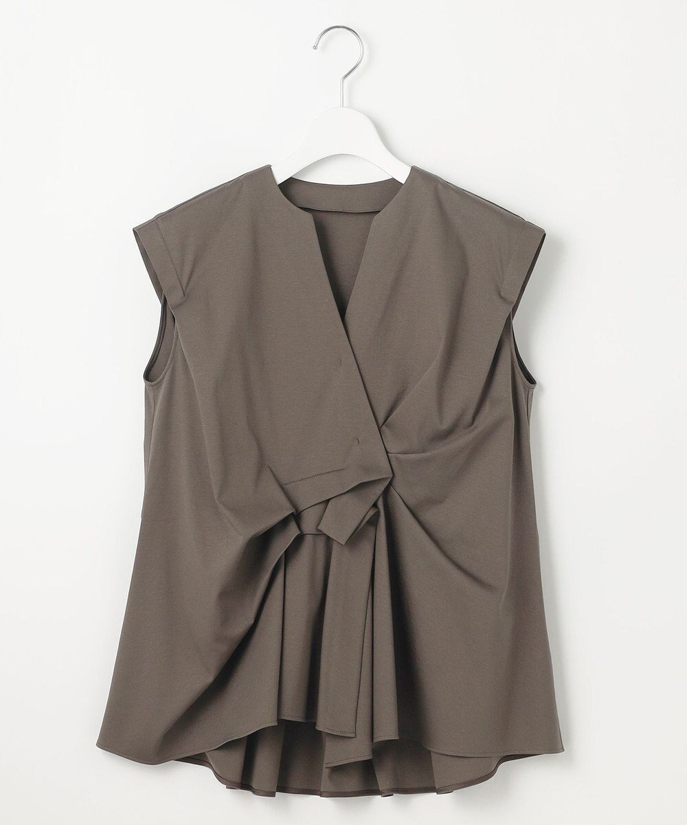 【23区/NIJYUSANKU】の【GOLD LABEL】ファインスムースジャージー カシュクールデザイン カットソー インテリア・キッズ・メンズ・レディースファッション・服の通販 founy(ファニー) 　ファッション　Fashion　レディースファッション　Fashion for Women　トップス・カットソー　Cut & Sew Tops　シャツ・ブラウス・オフィスカジュアル　Elegant Blouses & Button-Ups　ロングTシャツ・Tシャツ　Longline T-Shirts & Tees　カットソー・ベーシックTシャツ　Cut-and-Sewn Tops / Stretch Tees & Basics　春　Spring　秋　Autumn　カットソー　Cut and Sewn Top　コンパクト　Compact, Small Size　シンプル　Simple, Minimal　なめらか　Smooth, Silky Texture　フォルム　Silhouette, Form　フレア　Flare, Flared　ボトム　Bottoms, Lower Wear　ワイド　Wide, Wide Fit　S/S・春夏　SS, Spring/Summer, Warm Season　夏　Summer　エレガント 上品　Elegant　2025年　2025　2025春夏・S/S　Spring/Summer 2025 SS25　ブラウン系|ID: prp329100004867089 ipo3291000000036255006