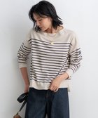 【23区/NIJYUSANKU】の【洗える】Armor-lux クロップドボーダー カットソー 人気、トレンドファッション・服の通販 founy(ファニー) ファッション Fashion レディースファッション Fashion for Women トップス・カットソー Cut & Sew Tops シャツ・ブラウス・オフィスカジュアル Elegant Blouses & Button-Ups ロングTシャツ・Tシャツ Longline T-Shirts & Tees カットソー・ベーシックTシャツ Cut-and-Sewn Tops / Stretch Tees & Basics 洗える Machine Washable カットソー Cut and Sewn Top クロップド Cropped, Short Length スリット Slit, Slit Detail 定番 Standard, Basic Item 人気 Popular, Best Seller バスク Basque, Basque Style フランス France, French ボーダー Border, Stripe ワーク Workwear, Utility Style A/W・秋冬 Autumn/Winter 冬 Winter / This Winter 2024年 2024 エレガント 上品 Elegant 2024-2025秋冬・A/W Autumn/Winter 2024–25 AW24–25 thumbnail ベージュ×グレイッシュブルー|ID: prp329100004867116 ipo3291000000036255290