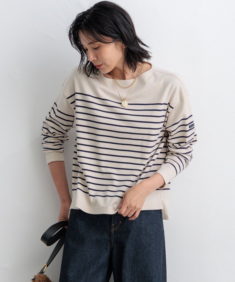 【23区/NIJYUSANKU】の【洗える】Armor-lux クロップドボーダー カットソー インテリア・キッズ・メンズ・レディースファッション・服の通販 founy(ファニー) ファッション Fashion レディースファッション Fashion for Women トップス・カットソー Cut & Sew Tops シャツ・ブラウス・オフィスカジュアル Elegant Blouses & Button-Ups ロングTシャツ・Tシャツ Longline T-Shirts & Tees カットソー・ベーシックTシャツ Cut-and-Sewn Tops / Stretch Tees & Basics 洗える Machine Washable カットソー Cut and Sewn Top クロップド Cropped, Short Length スリット Slit, Slit Detail 定番 Standard, Basic Item 人気 Popular, Best Seller バスク Basque, Basque Style フランス France, French ボーダー Border, Stripe ワーク Workwear, Utility Style A/W・秋冬 Autumn/Winter 冬 Winter / This Winter 2024年 2024 エレガント 上品 Elegant 2024-2025秋冬・A/W Autumn/Winter 2024–25 AW24–25 ベージュ×グレイッシュブルー|ID: prp329100004867116 ipo3291000000036255290