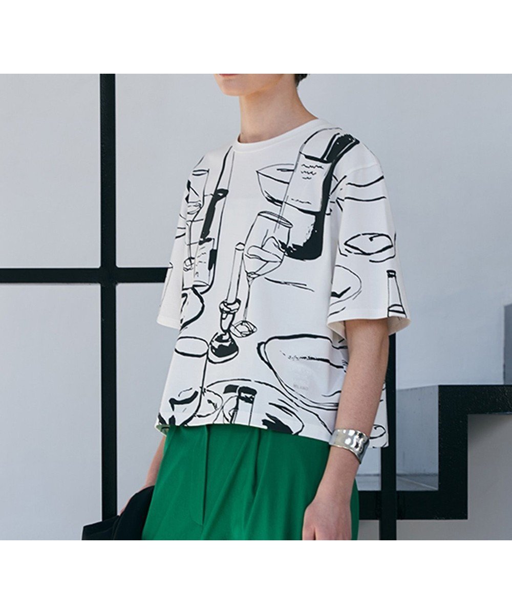 【アイシービー/iCB】の【30th ANNIVERSARY】 MILANO プリントTシャツ インテリア・キッズ・メンズ・レディースファッション・服の通販 founy(ファニー) 　ファッション　Fashion　レディースファッション　Fashion for Women　トップス・カットソー　Cut & Sew Tops　シャツ・ブラウス・オフィスカジュアル　Elegant Blouses & Button-Ups　ロングTシャツ・Tシャツ　Longline T-Shirts & Tees　カットソー・ベーシックTシャツ　Cut-and-Sewn Tops / Stretch Tees & Basics　イラスト　Illustration　春　Spring　カットソー　Cut and Sewn Top　クロップド　Cropped, Short Length　コンパクト　Compact, Small Size　スタイリッシュ　Stylish, Fashionable　手描き　Hand-Drawn, Illustrated　プリント　Print, Printed Pattern　ベーシック　Basic, Essential　モノトーン　Monotone, Black and White　S/S・春夏　SS, Spring/Summer, Warm Season　夏　Summer　2025年　2025　2025-2026秋冬・A/W　Autumn/Winter 2025–26 AW25–26　2026年　2026　オフホワイト系|ID: prp329100004867122 ipo3291000000036255342