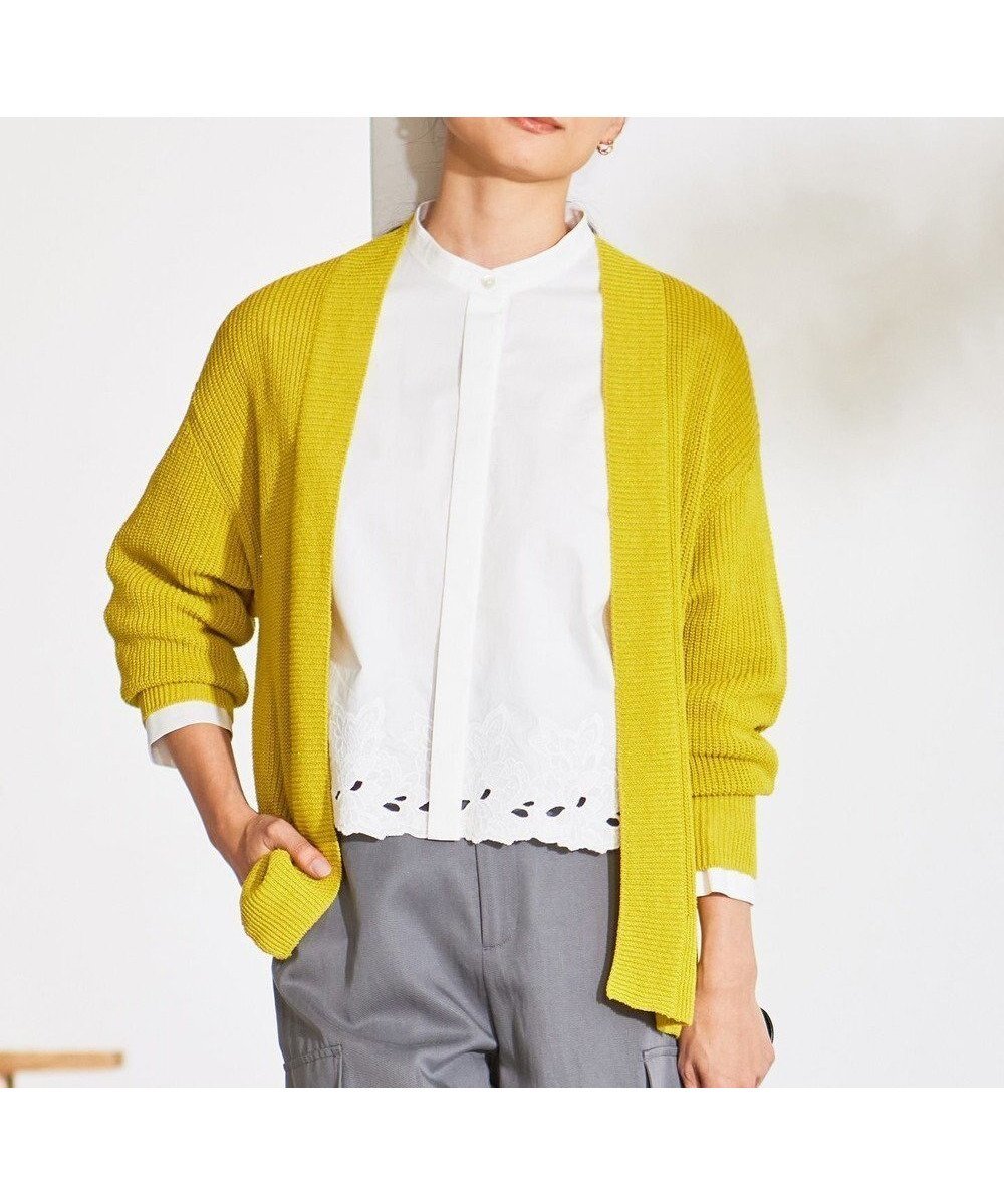 【自由区/JIYU-KU】の【WEB限定カラーあり・洗える】リネンミドルゲージニット カーディガン インテリア・キッズ・メンズ・レディースファッション・服の通販 founy(ファニー) 　ファッション　Fashion　レディースファッション　Fashion for Women　トップス・カットソー　Cut & Sew Tops　ニット　Knit Tops & Sweaters　カーディガン・羽織り　Layered Style Cardigans　カットソー　Cut and Sewn Top　カーディガン　Cardigan, Knitwear　シンプル　Simple, Minimal　トレンド　Trend, Trending Now　フランス　France, French　フレア　Flare, Flared　フレンチ　French, French Style　ベーシック　Basic, Essential　リネン　Linen, Linen Fabric　ワイド　Wide, Wide Fit　冬　Winter / This Winter　夏　Summer　春　Spring　S/S・春夏　SS, Spring/Summer, Warm Season　洗える　Machine Washable　[WEB限定]ピスタチオ|ID: prp329100004867144 ipo3291000000036255445