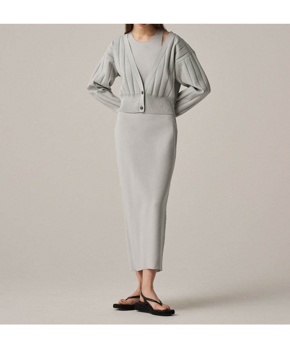 【アンクレイヴ/uncrave】の【手洗い可】ドライタッチ ニット アメスリ バックオープン ワンピース(uncrave WHITE) インテリア・キッズ・メンズ・レディースファッション・服の通販 founy(ファニー) 　ファッション　Fashion　レディースファッション　Fashion for Women　ワンピース　Dresses　ニットワンピース　Knit Dresses　アメリカン　American Style　春　Spring　カーディガン　Cardigan, Knitwear　ショート　Short, Short Length　ストレッチ　Stretch, Stretchy Fabric　スリーブ　Sleeve, Long Sleeve / Short Sleeve　ブラジャー　Bra, Lingerie　プリーツ　Pleats, Pleated　S/S・春夏　SS, Spring/Summer, Warm Season　おすすめ　Recommended / Our Picks　夏　Summer　エレガント 上品　Elegant　アイスグレー|ID: prp329100004867145 ipo3291000000036255451