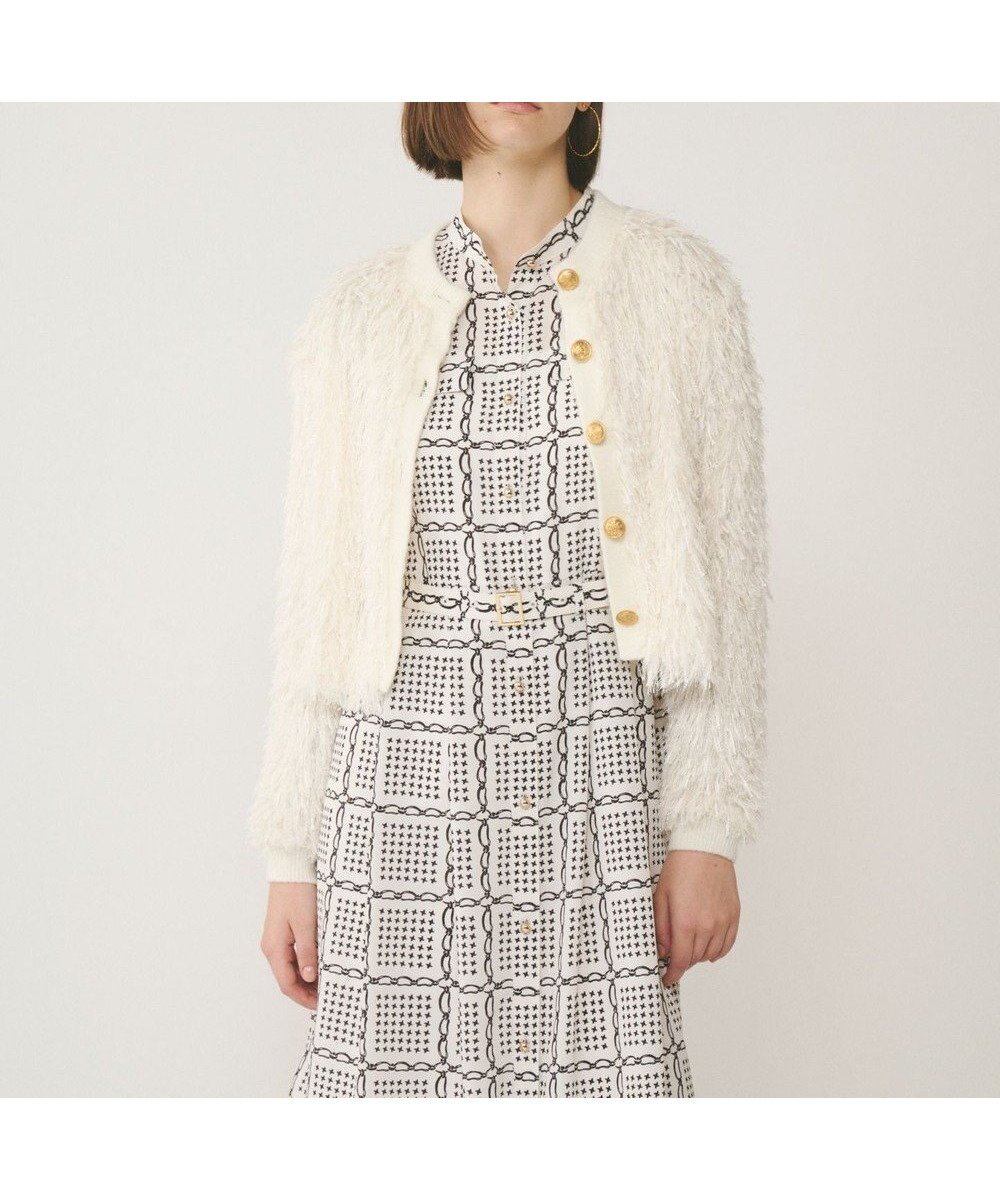 【グレース コンチネンタル/GRACE CONTINENTAL】のフリンジニットカーディガン 人気、トレンドファッション・服の通販 founy(ファニー) ファッション Fashion レディースファッション Fashion for Women トップス・カットソー Cut & Sew Tops ニット Knit Tops & Sweaters カーディガン・羽織り Layered Style Cardigans カーディガン Cardigan, Knitwear ショート Short, Short Length デニム Denim, Jeans Material トレンド Trend, Trending Now バランス Balance, Style Balance フリンジ Fringe, Tassel フロント Front, Front Design メタル Metal, Metal Parts 夏 Summer S/S・春夏 SS, Spring/Summer, Warm Season A/W・秋冬 Autumn/Winter other-1|ID: prp329100004867146 ipo3291000000036255454