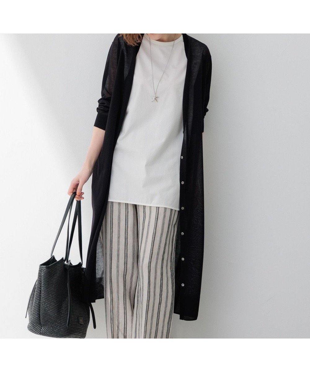 【23区/NIJYUSANKU】の【洗える】シャイニーシアー ニット ロングカーディガン インテリア・キッズ・メンズ・レディースファッション・服の通販 founy(ファニー) ファッション Fashion レディースファッション Fashion for Women トップス・カットソー Cut & Sew Tops ニット Knit Tops & Sweaters カーディガン・羽織り Layered Style Cardigans 2024年 2024 2024春夏・S/S Spring/Summer 2024 SS24 カーディガン Cardigan, Knitwear コンパクト Compact, Small Size スリット Slit, Slit Detail パーカー Hoodie, Parka ロング Long, Long-Length 人気 Popular, Best Seller 夏 Summer 旅行 Travel 春 Spring S/S・春夏 SS, Spring/Summer, Warm Season 洗える Machine Washable 羽織 Haori, Light Jacket ブラック系|ID: prp329100004867161 ipo3291000000036255706